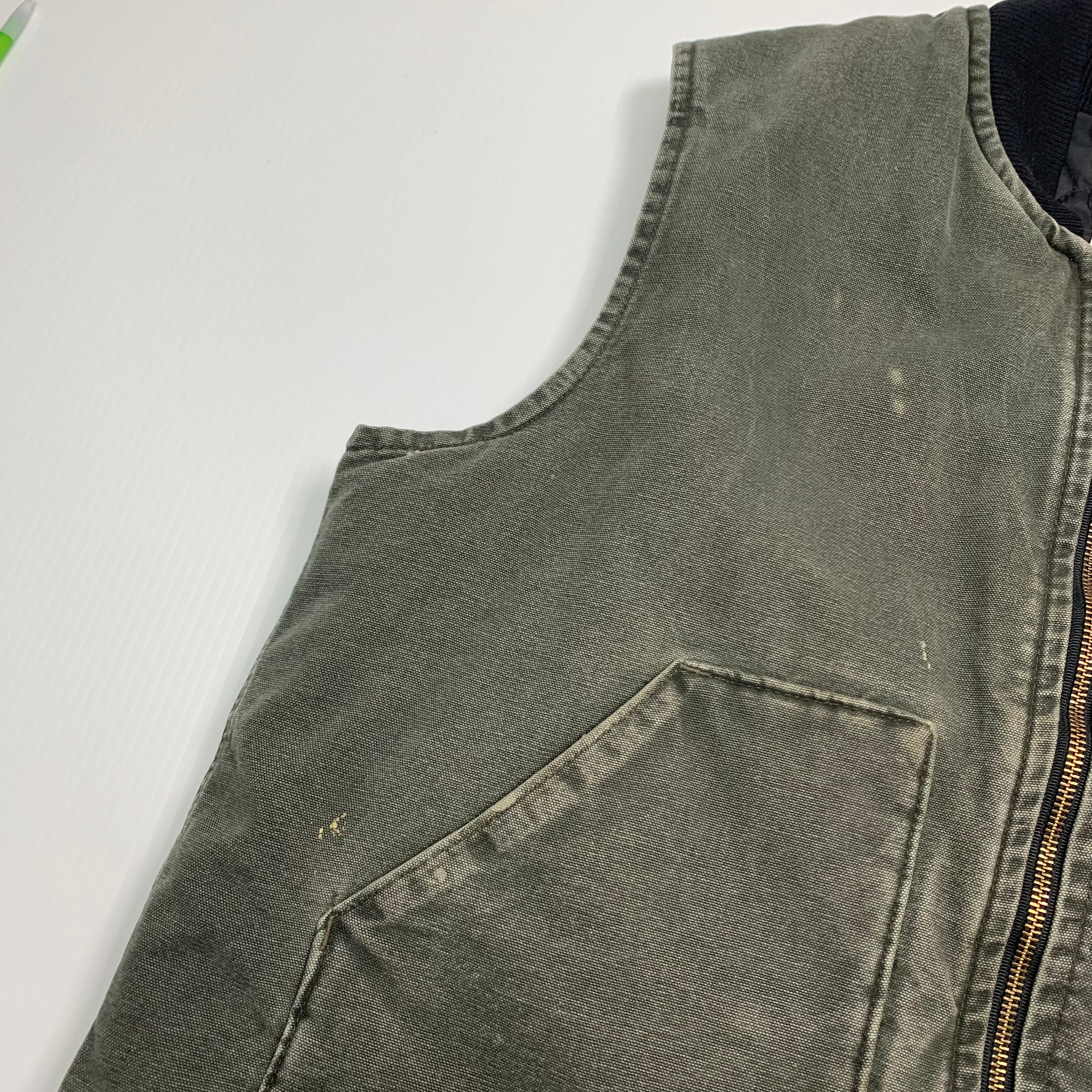 Carhartt Faded Green Denim Vest XL