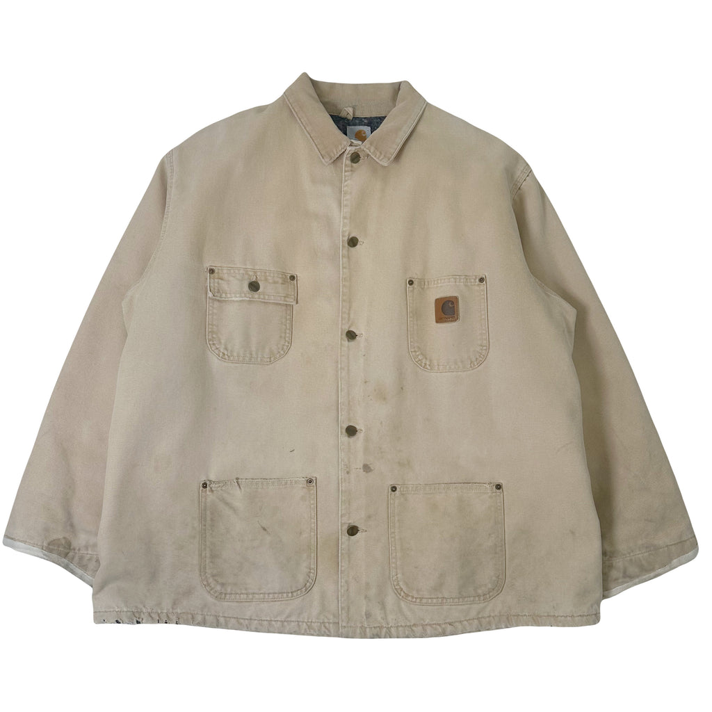 Vintage Carhartt Blanket Lined Faded Chore Coat XXL