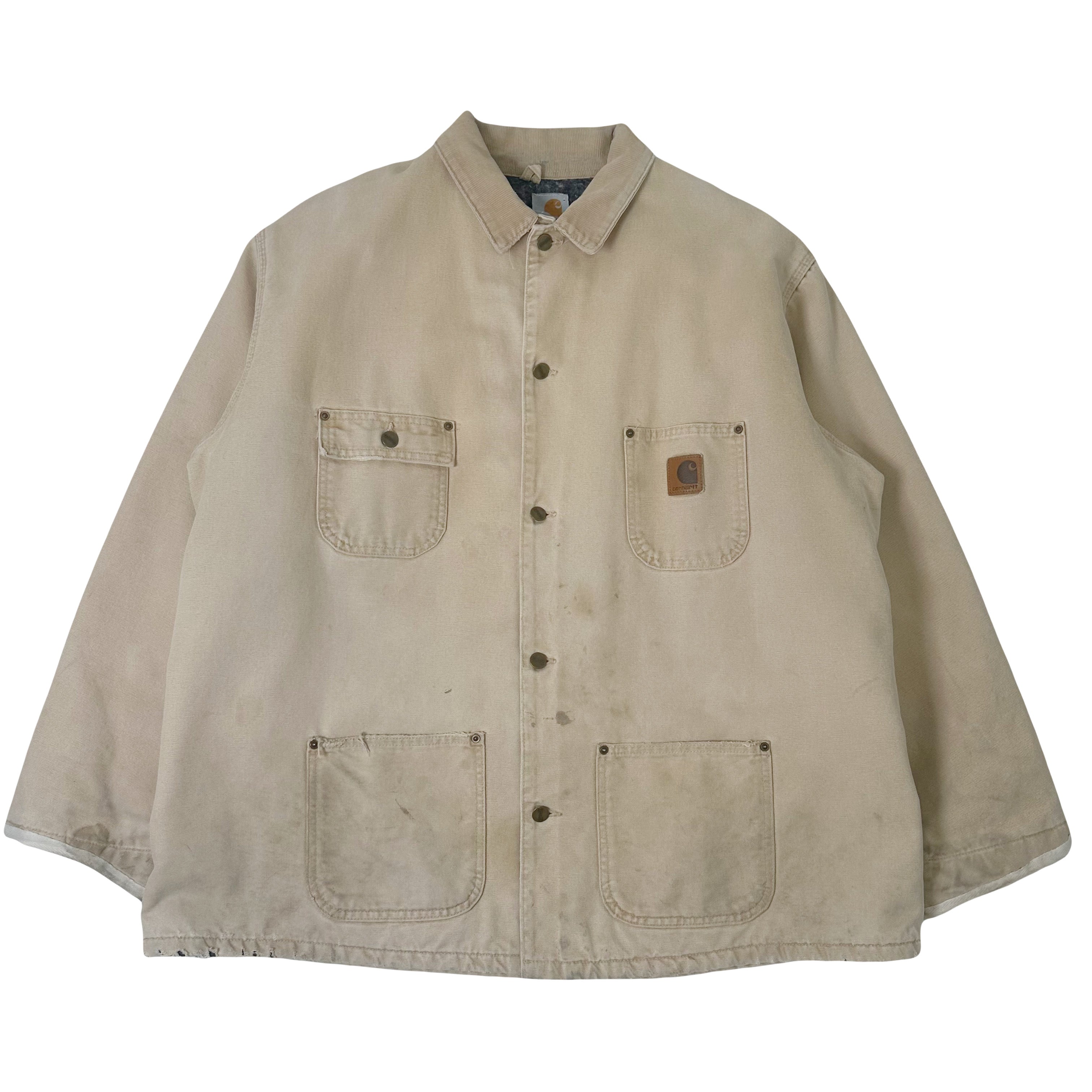Vintage Carhartt Blanket Lined Faded Chore Coat XXL
