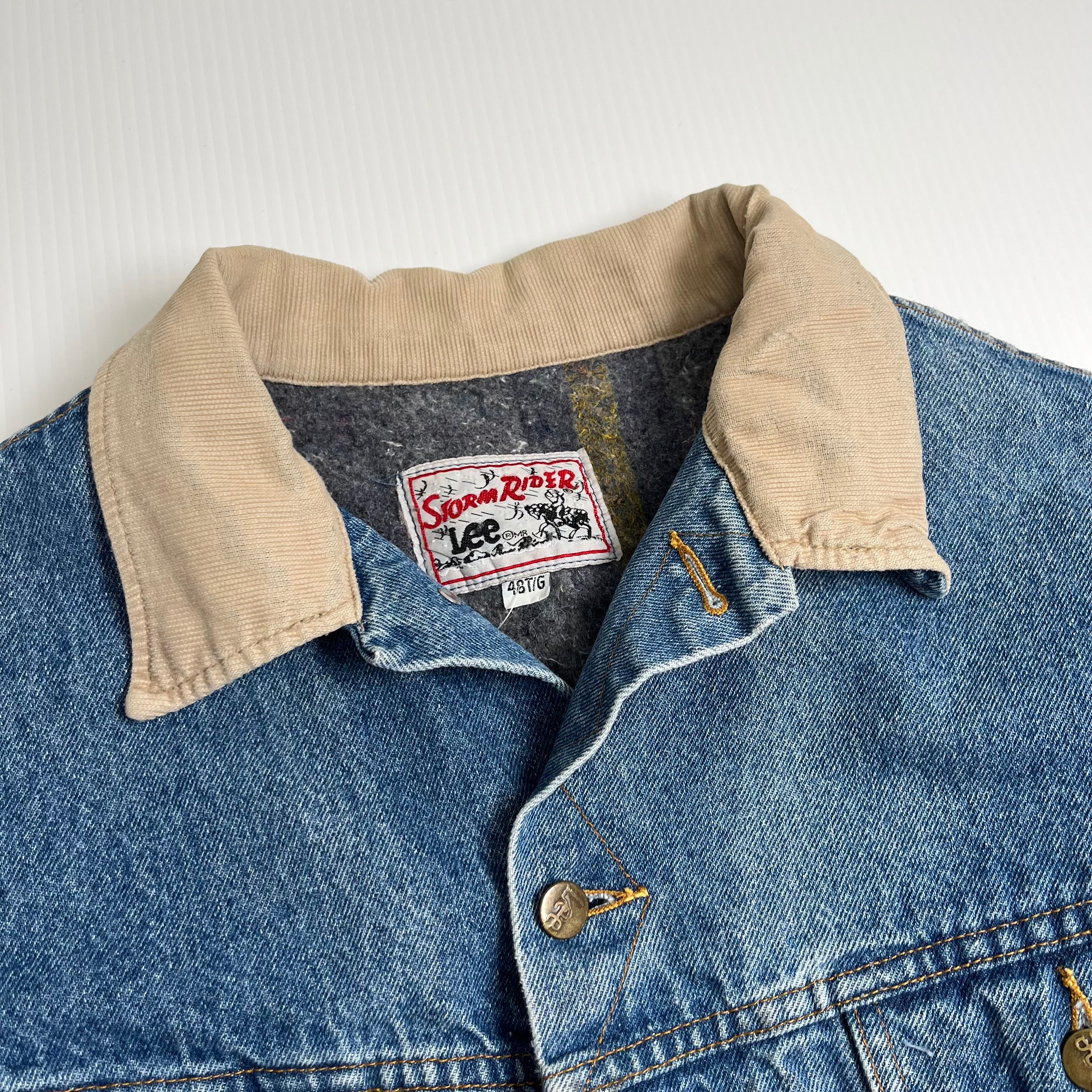 Vintage Lee Stormrider Blanket Lined Denim Jacket XL