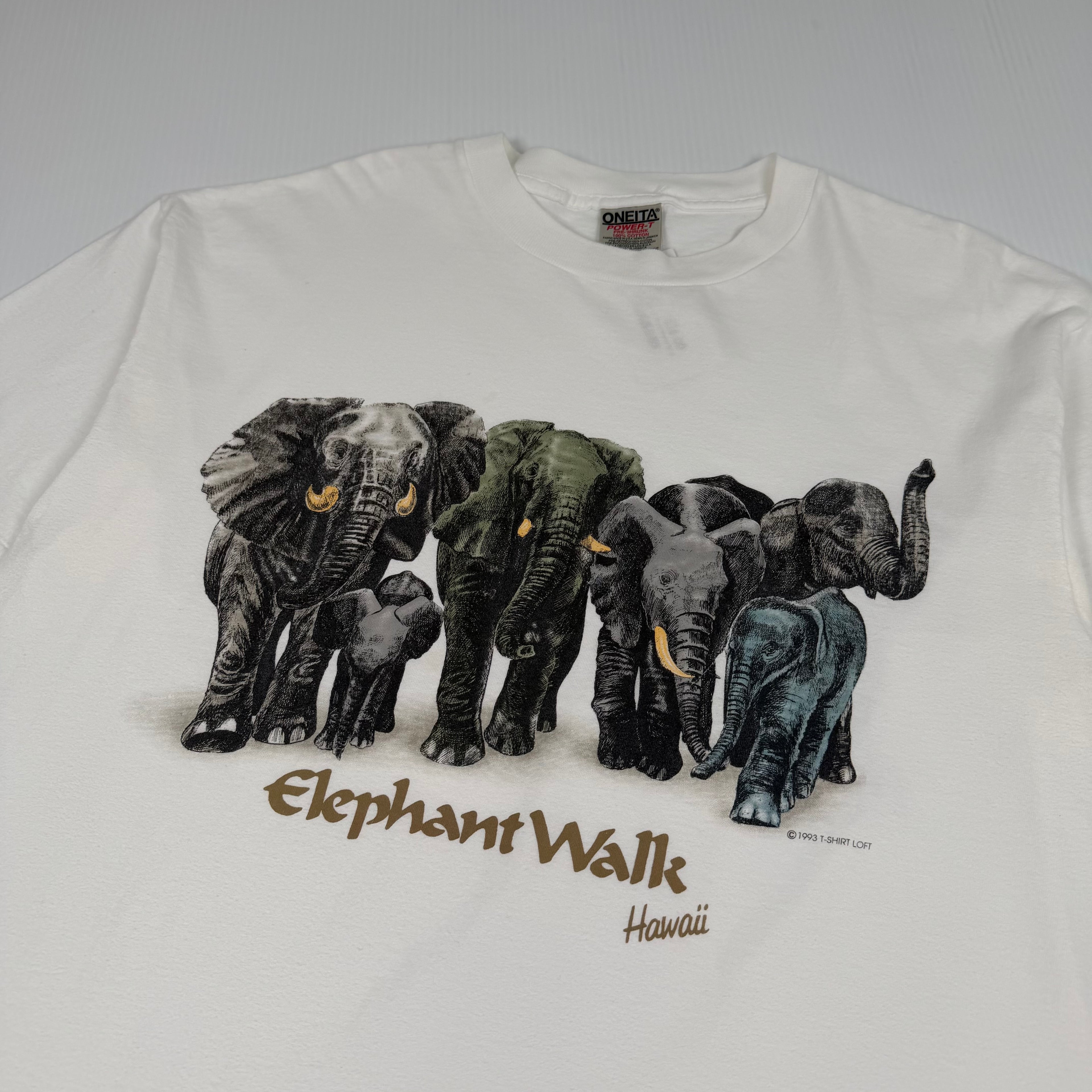 Vintage Elephant Walk Hawaii Graphic Tee XL