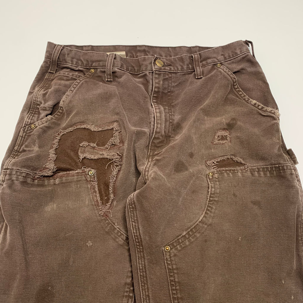 Brown Carhartt Repaired Double Knee Denim 32