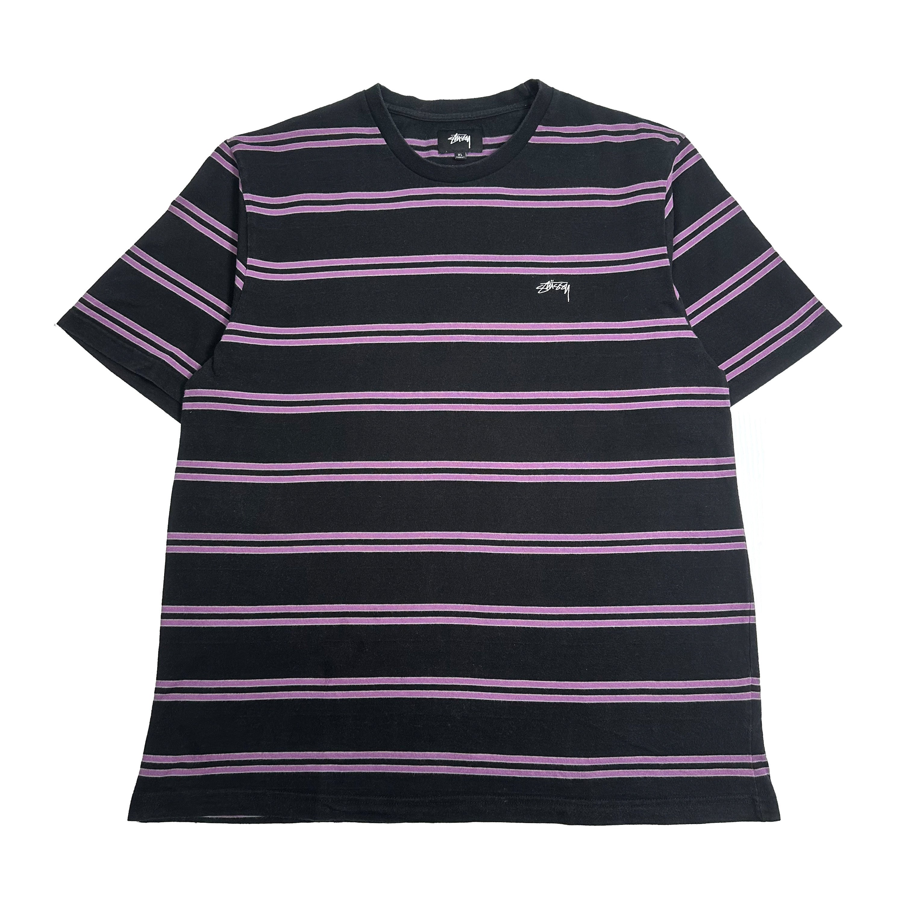 Stüssy Mini Logo Striped Tee XL