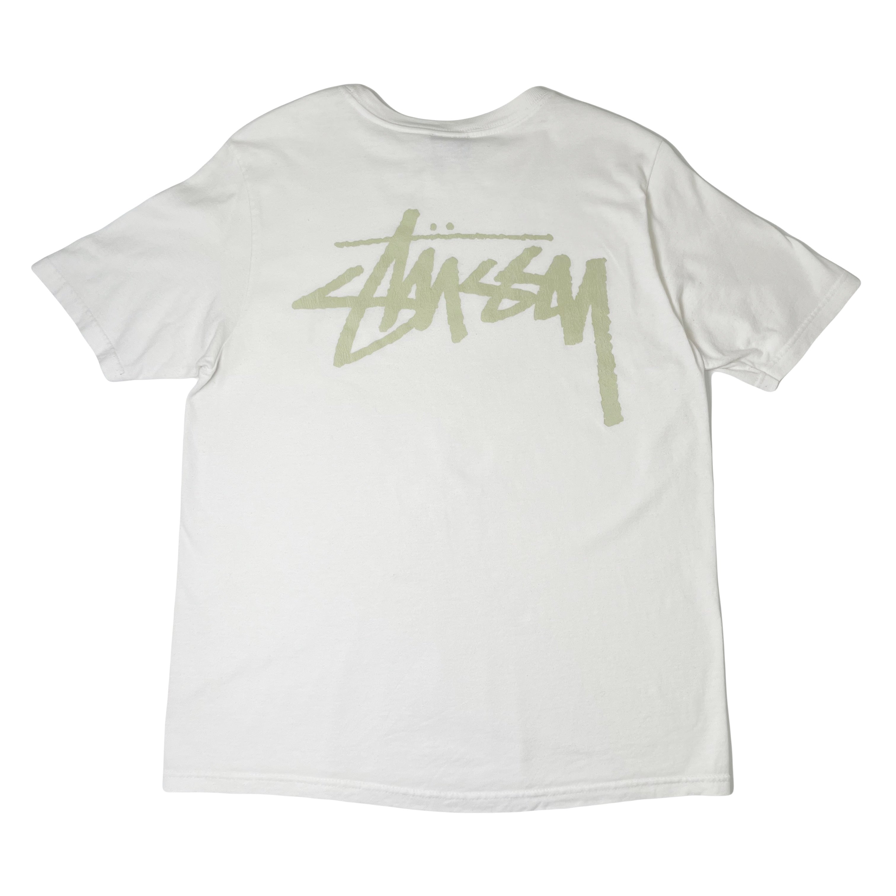 Stussy Logo Chartreuse Text Tee M
