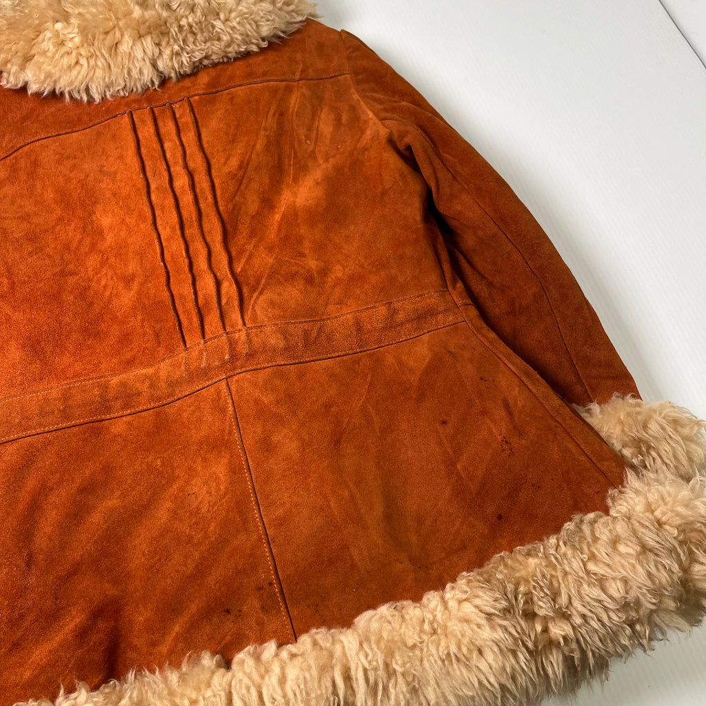 Vintage Sherpa Lined Suede Jacket Women's 6