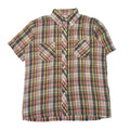 Vintage Multicolor Plaid Short Sleeve Button Up S