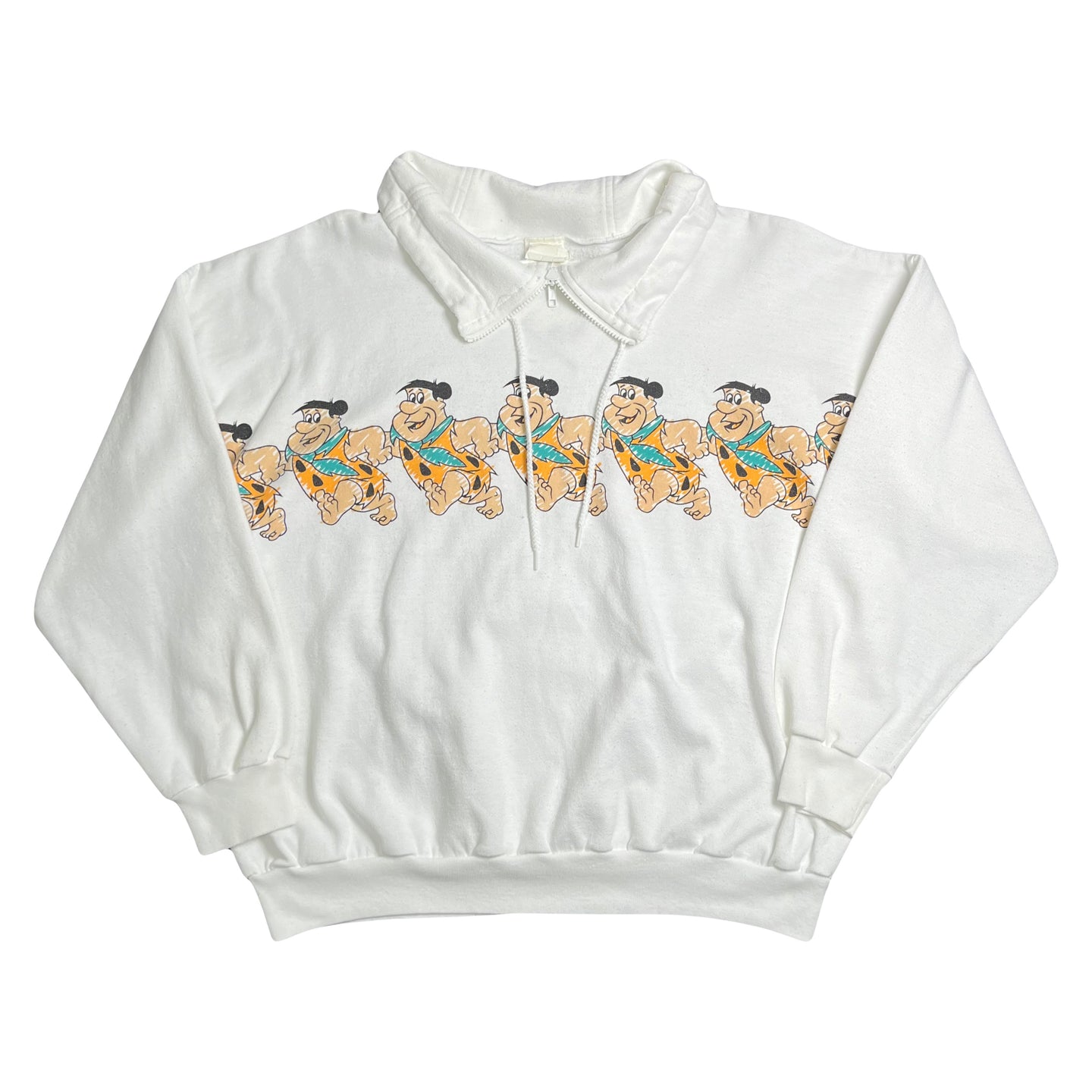 1989 Flintstones 1/4 Zip Sweatshirt XL