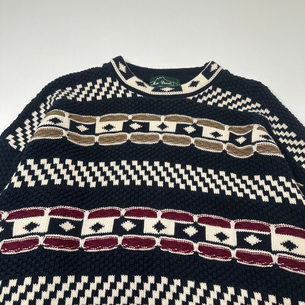 Vintage Mac Divots Pattern Knit Sweater XL