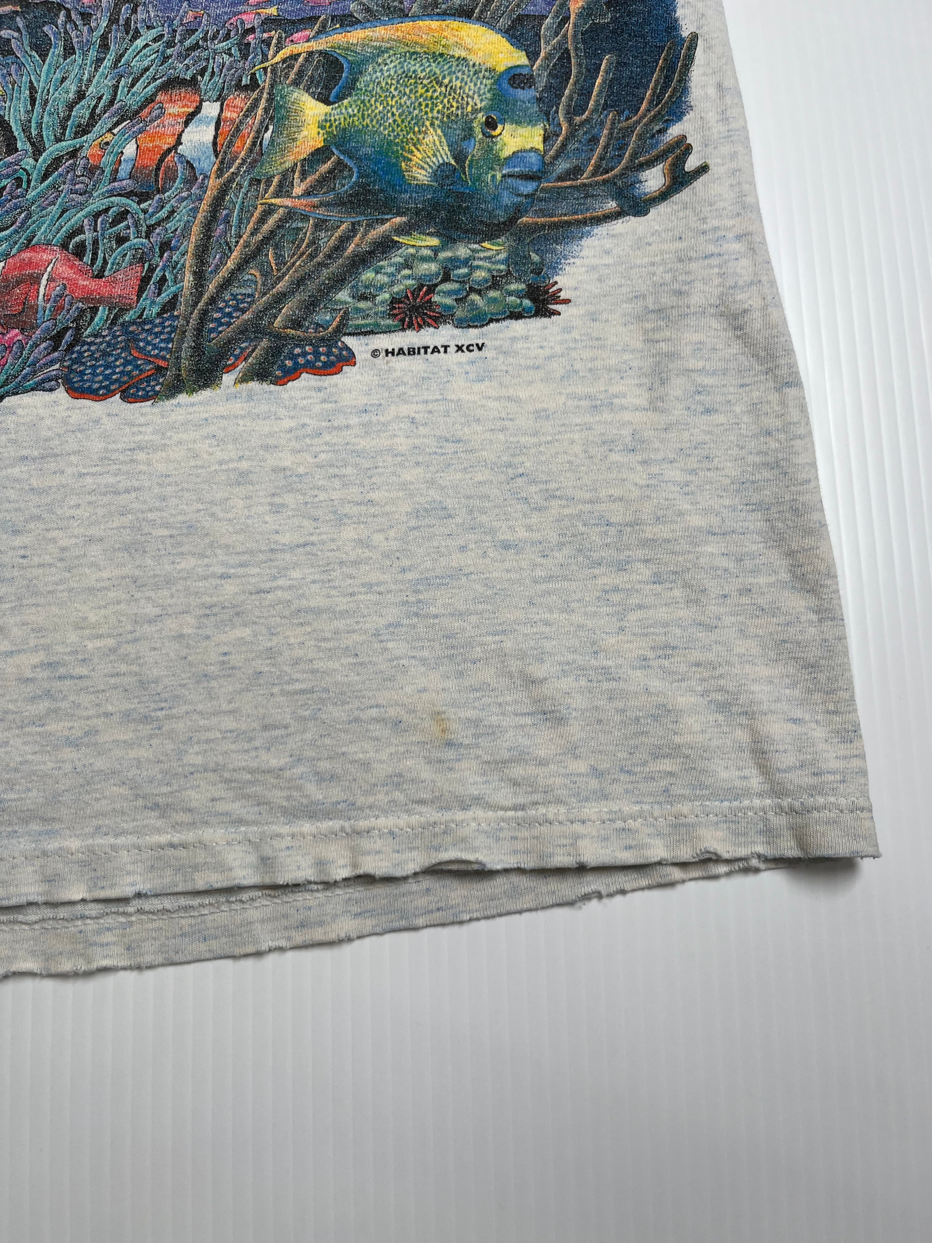 Vintage Baltimore Aquarium Dolphin Wrap Around Tee L