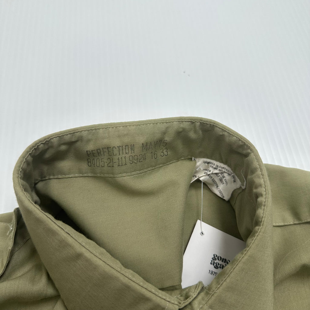 1975 Military Double Pocket Dress Shirt XL