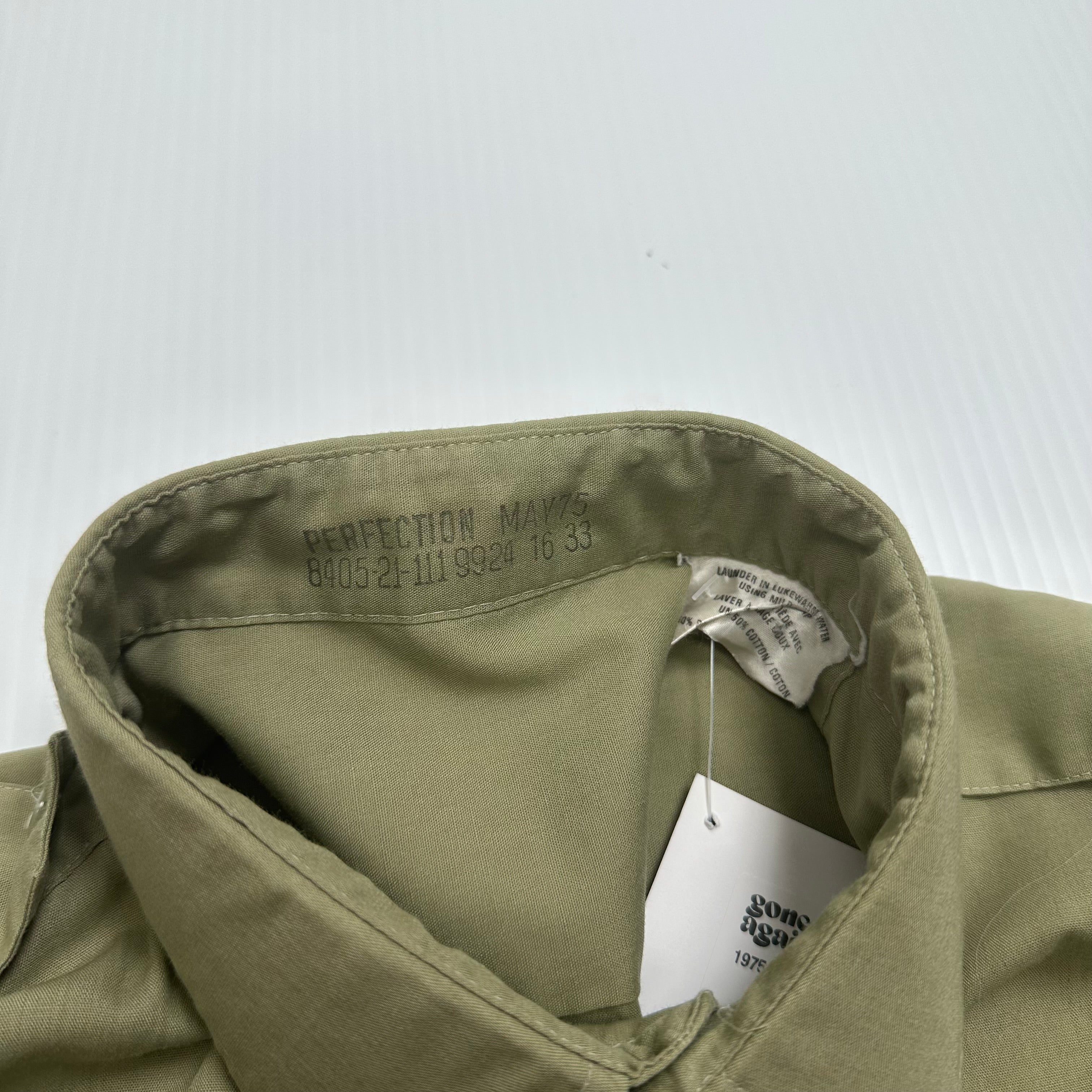 1975 Military Double Pocket Dress Shirt XL