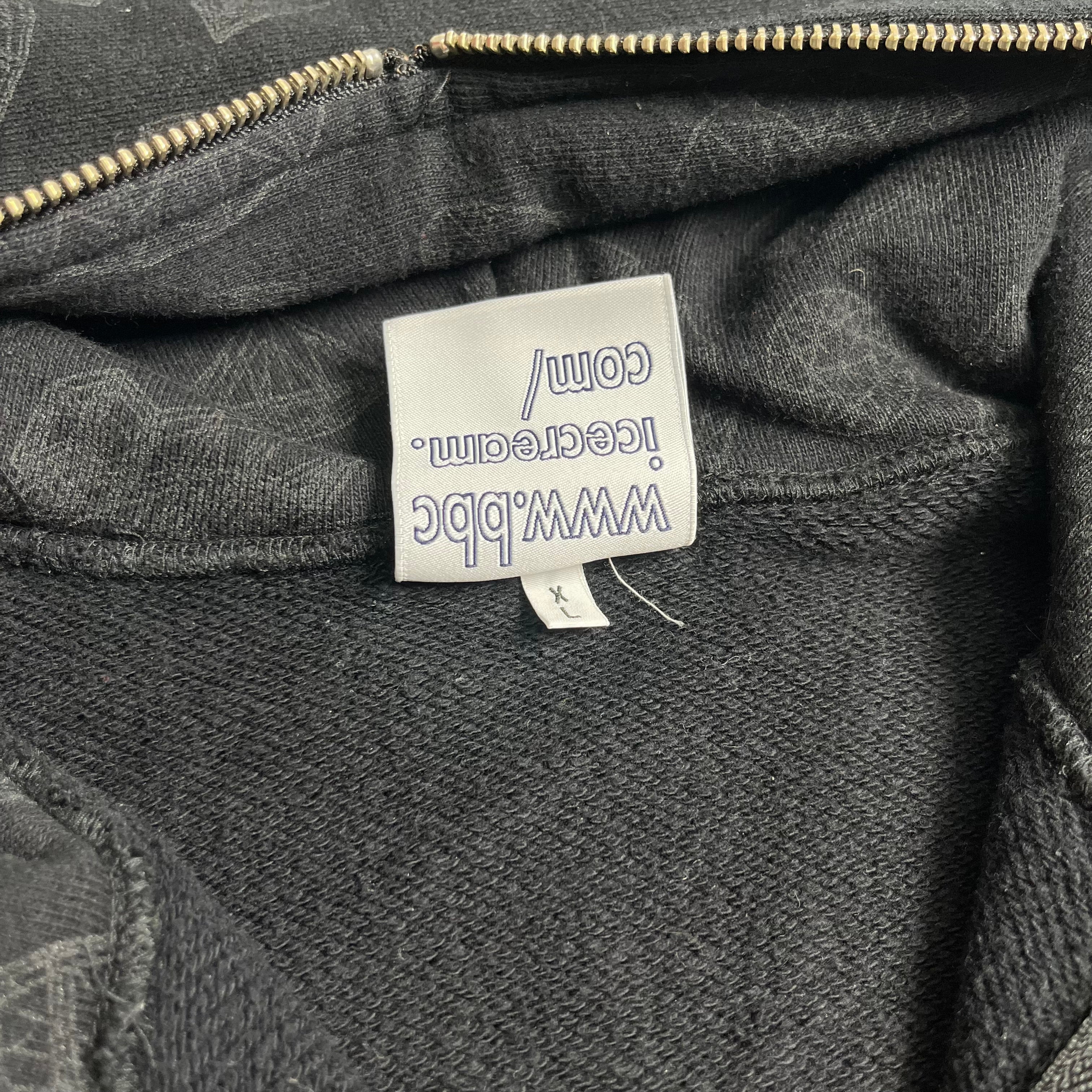 Ice Cream Diamond Pattern Zip Hoodie XL