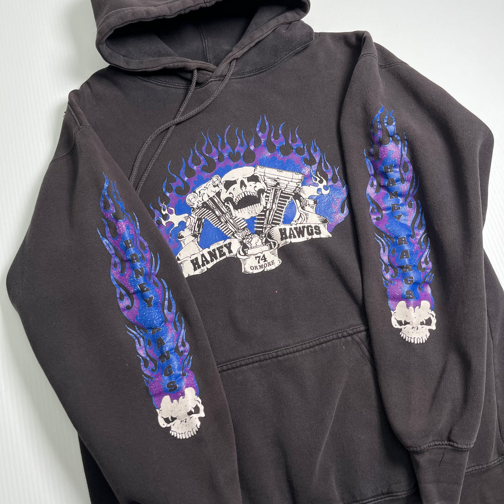 Vintage Haney Hawgs Motorcycles Hoodie M