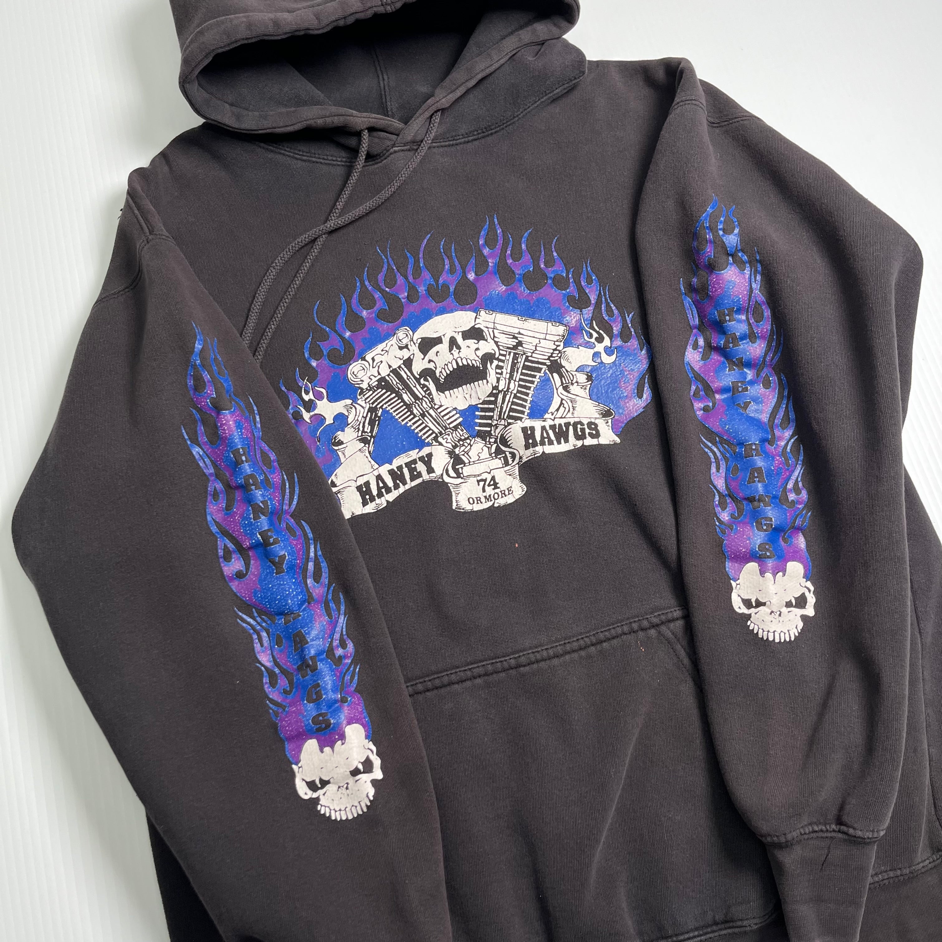 Vintage Haney Hawgs Motorcycles Hoodie M