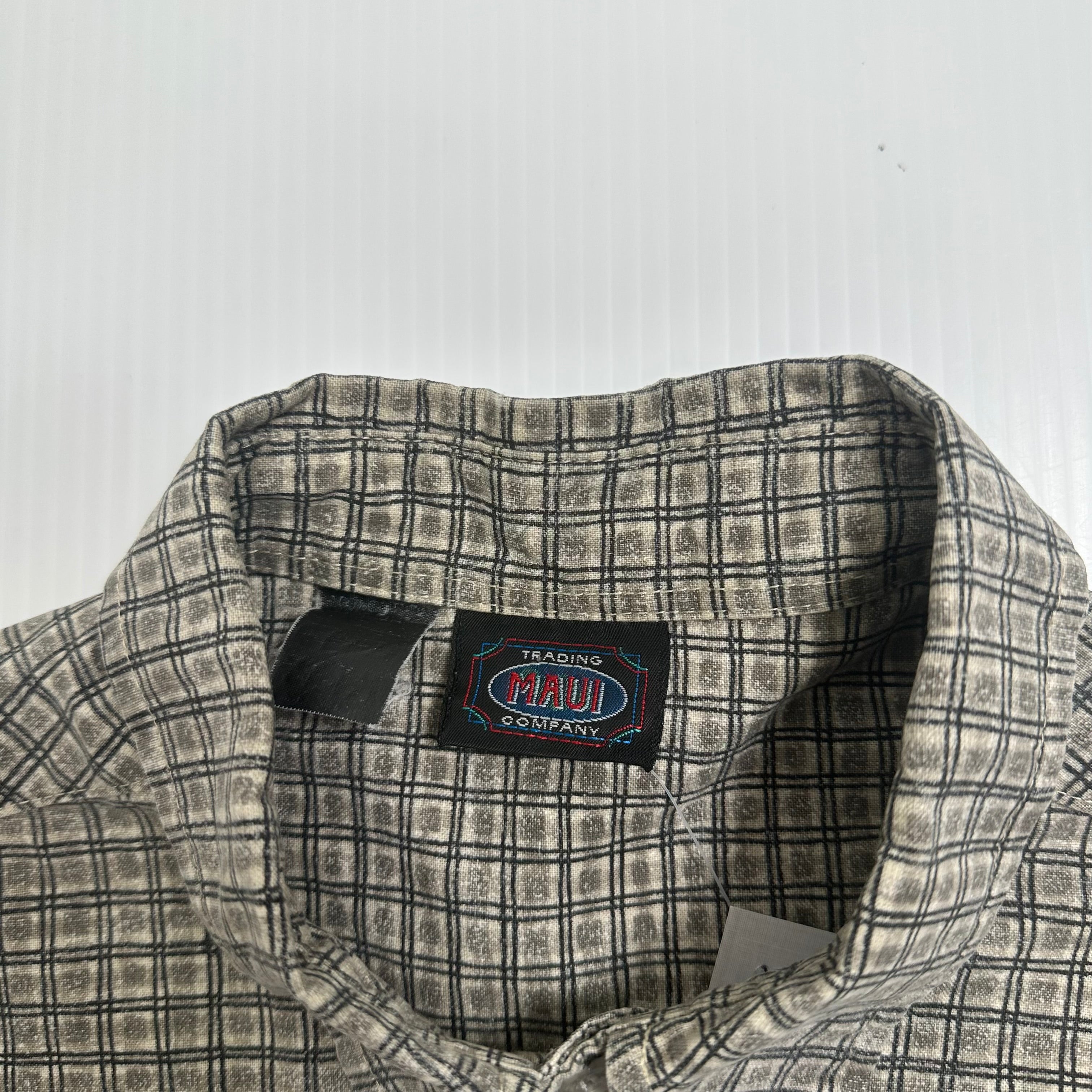 Vintage Maui Trading Company Plaid Short Sleeve Button Up XL