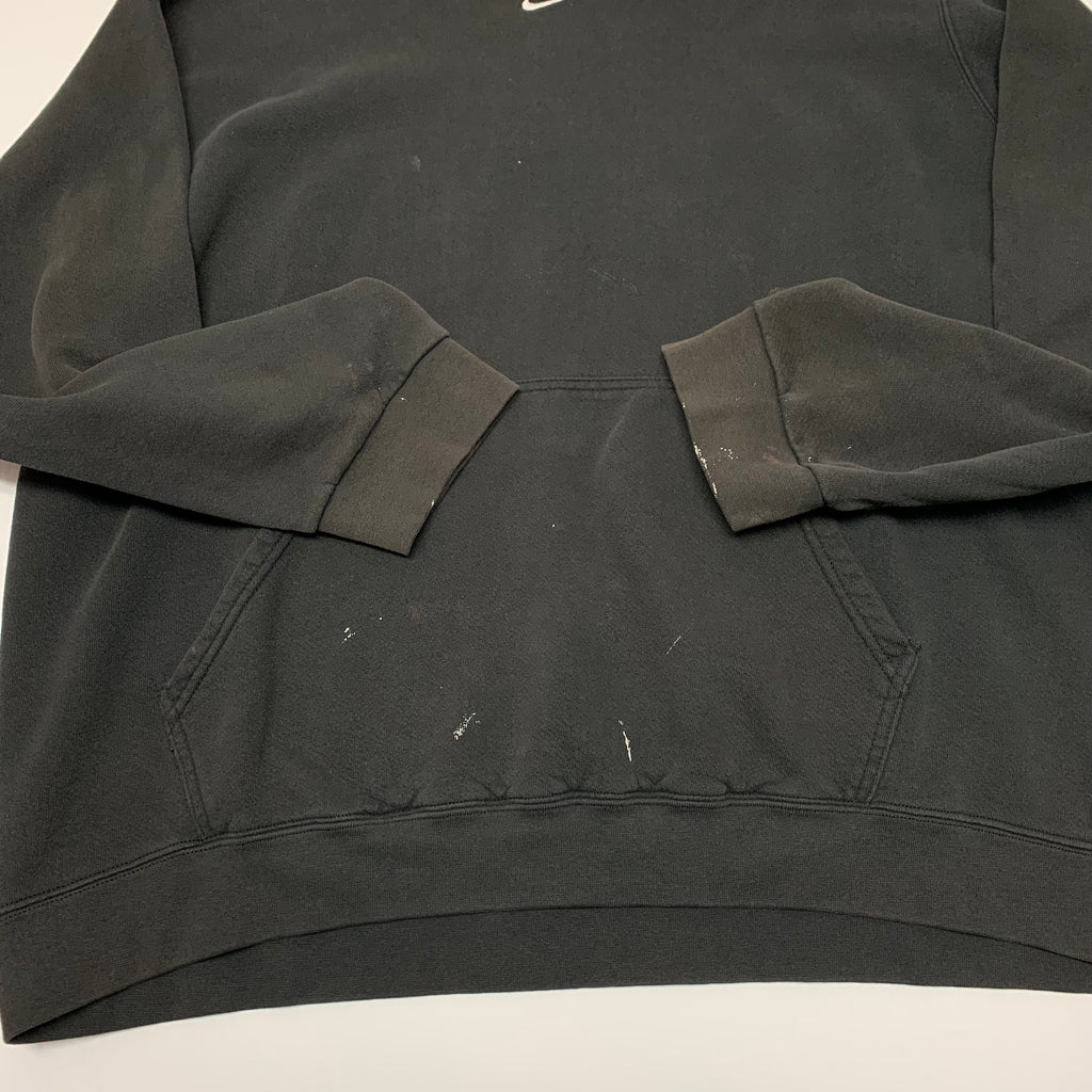 Y2K Black Nike Centre Swoosh Hoodie XXL