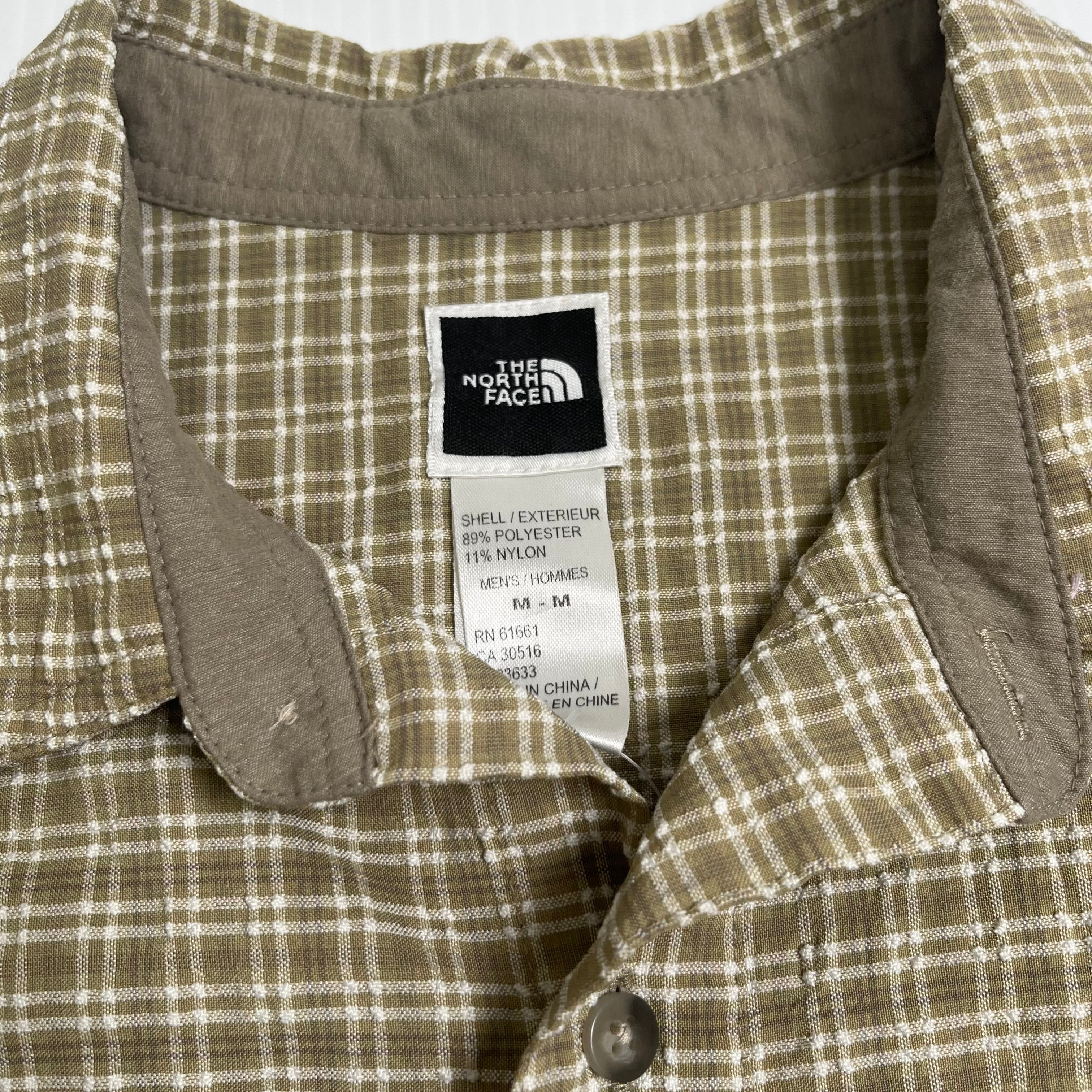 The North Face Plaid Short Sleeve Button Up Shirt M