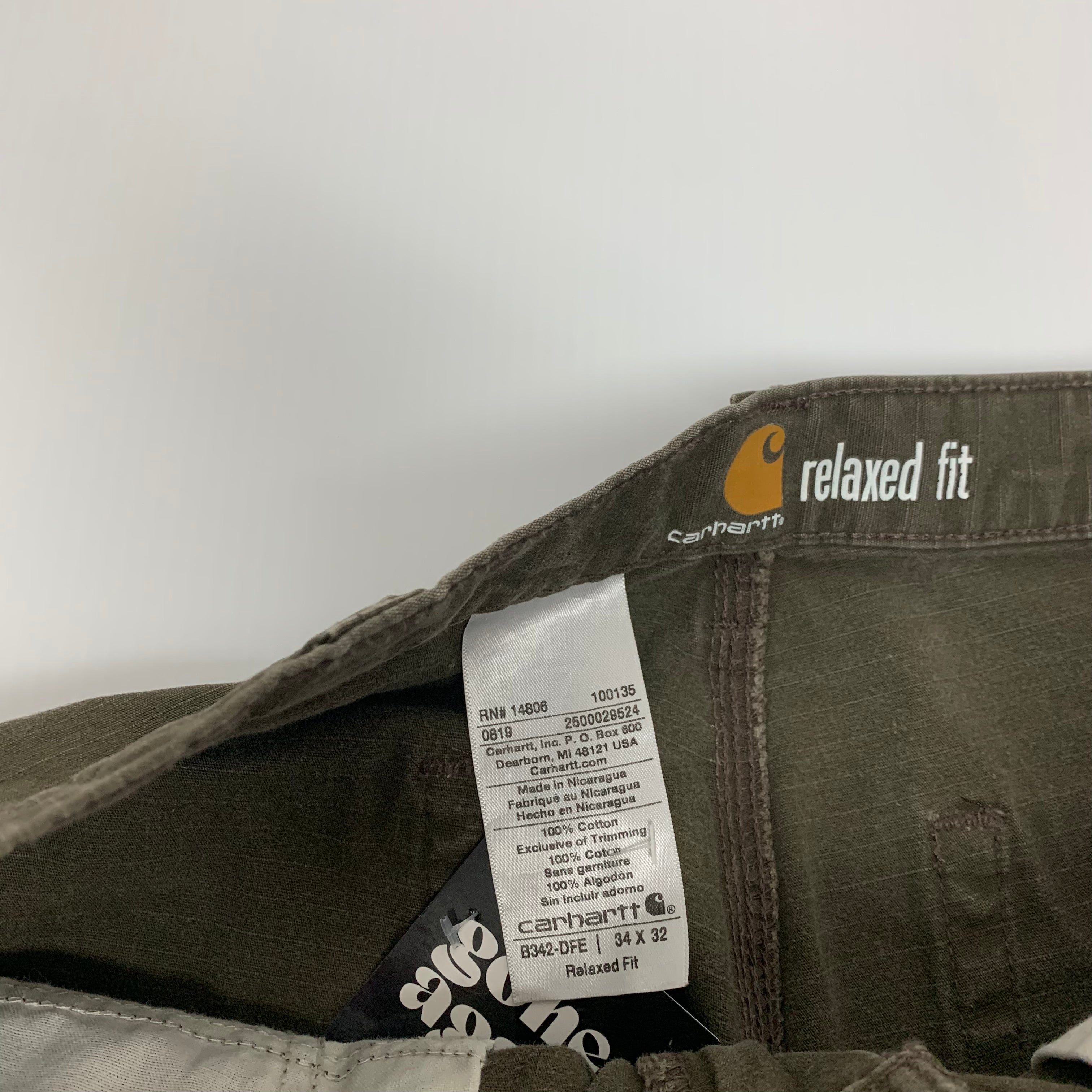 Carhartt Brown Ripstop Denim 34x32 0819