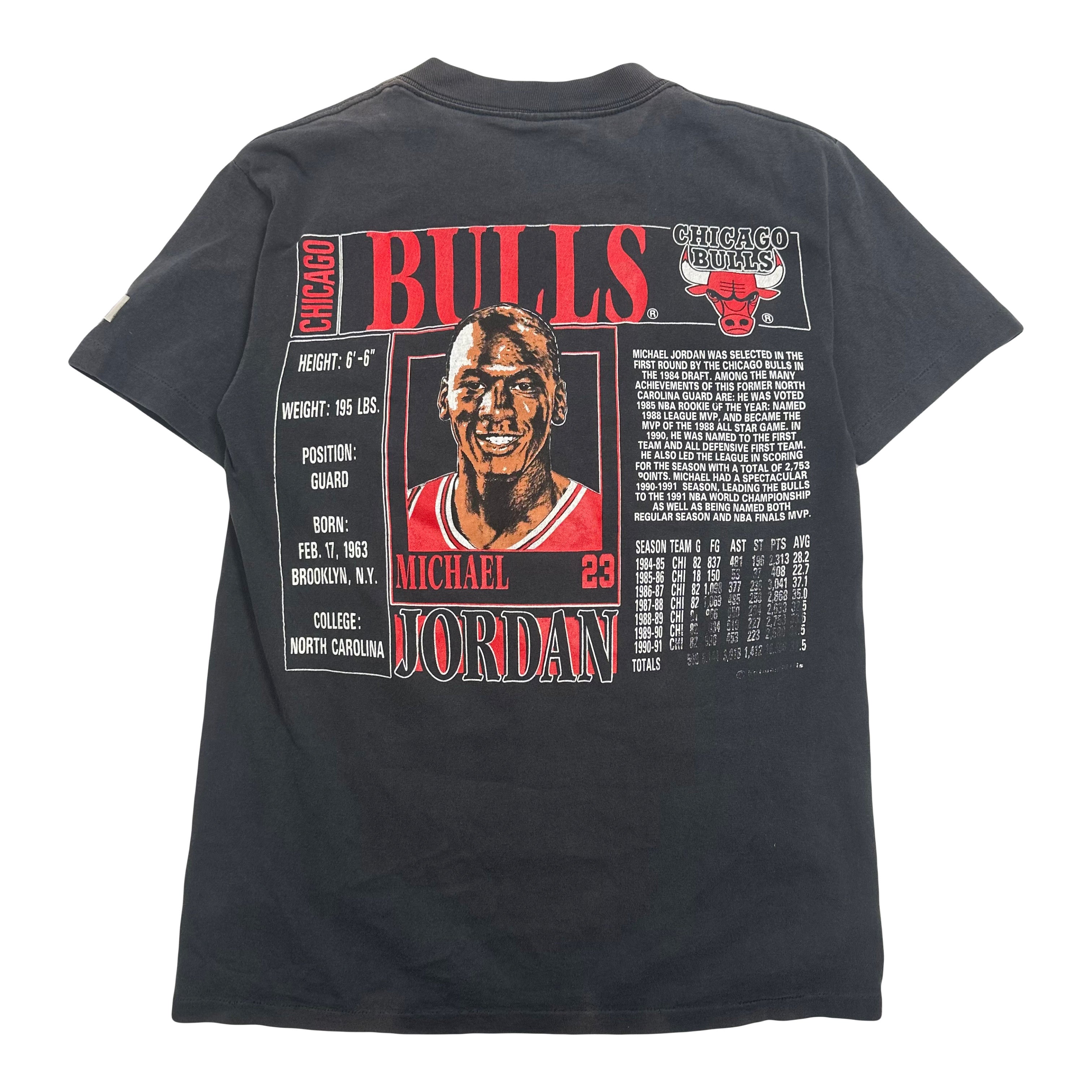 90s Nutmeg Michael Jordan Chicago Bulls Stats Tee M