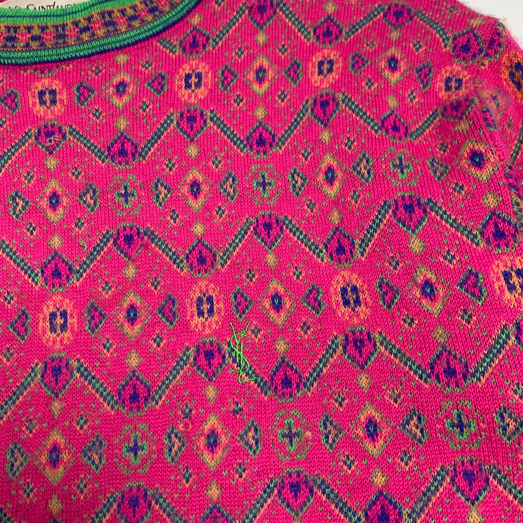 Yves Saint Laurent Patterned Knit Sweater S