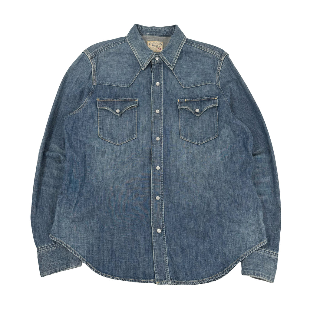 Polo Ralph Lauren Denim Western Button Up Shirt XL