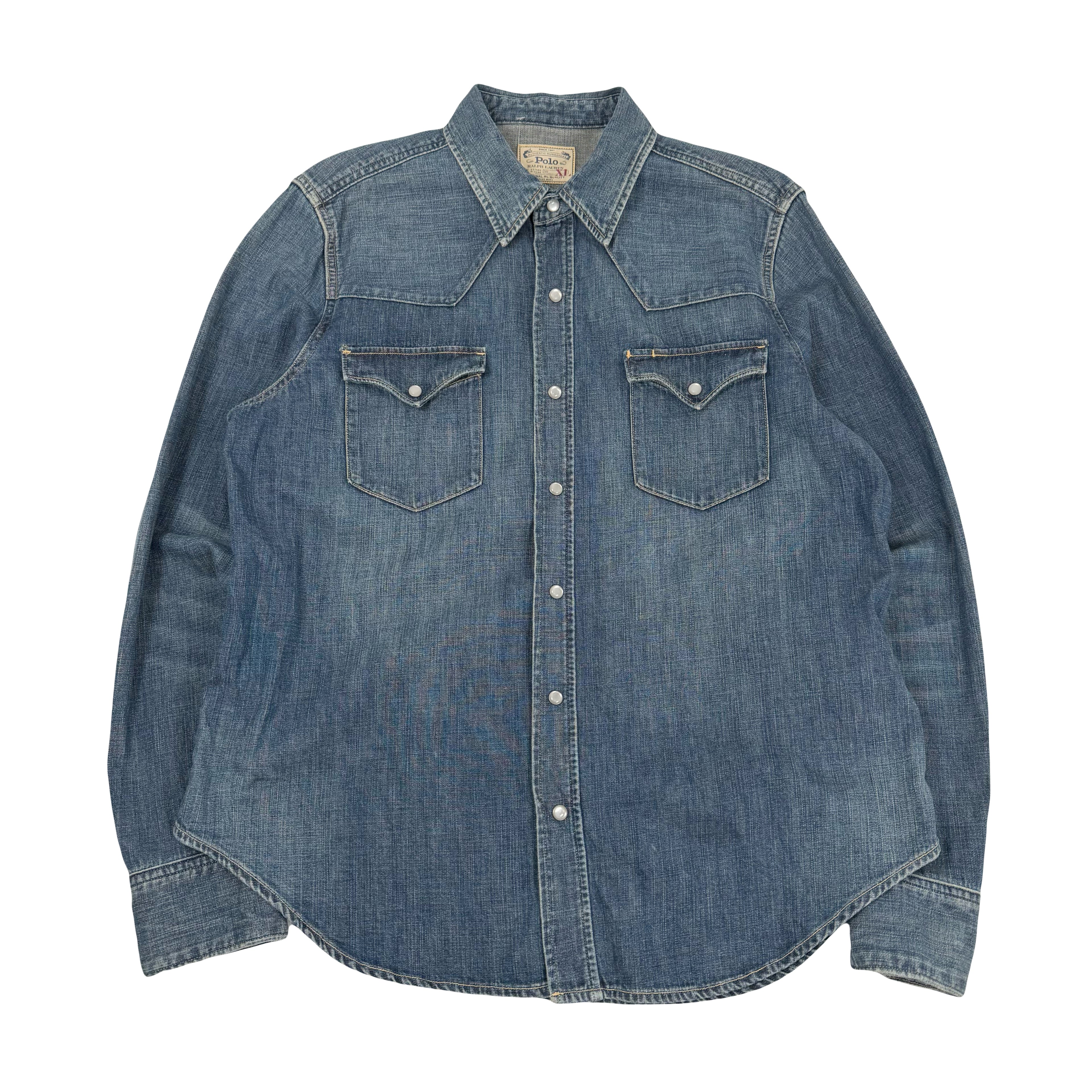 Polo Ralph Lauren Denim Western Button Up Shirt XL