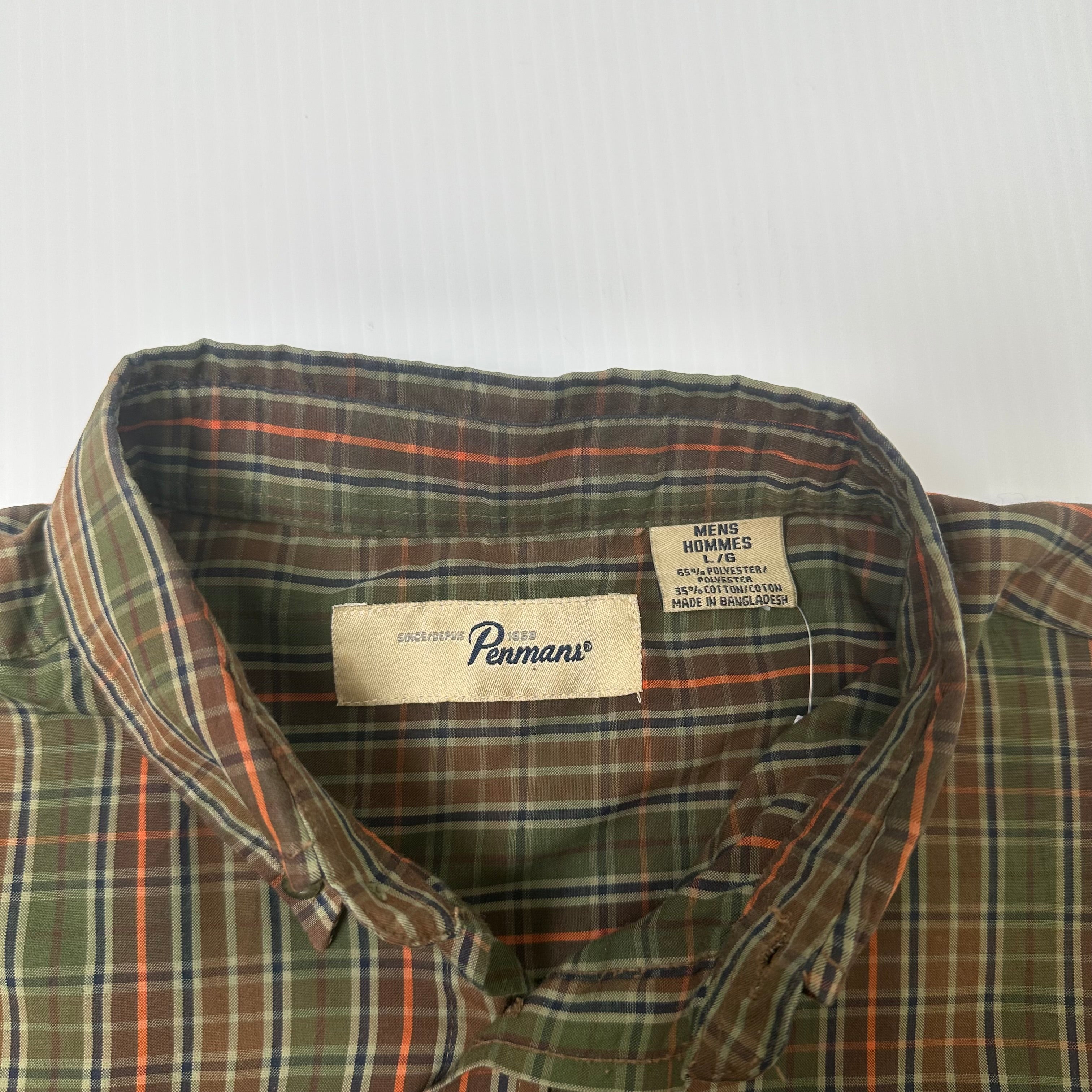 Penmans Plaid Short Sleeve Button Up L