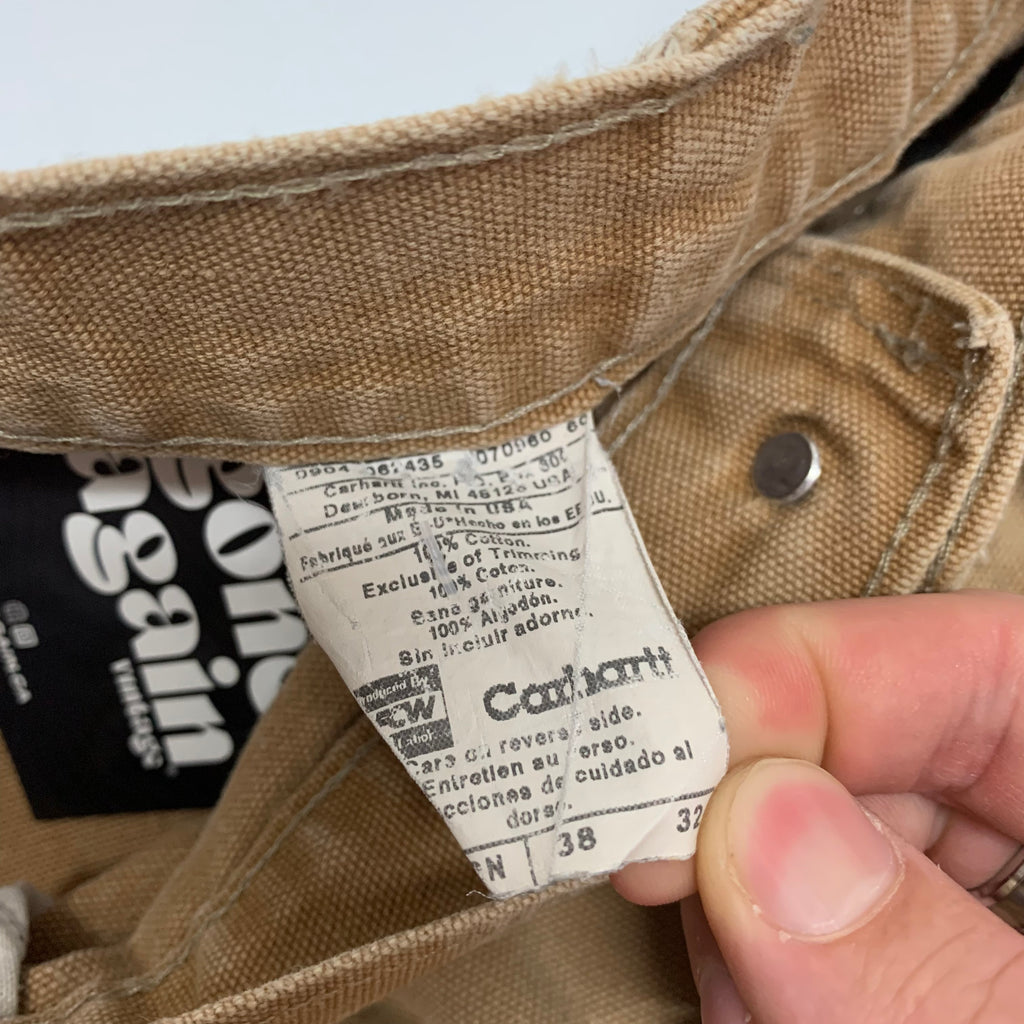 Carhartt Tan Double Knee Denim 38x32 0904