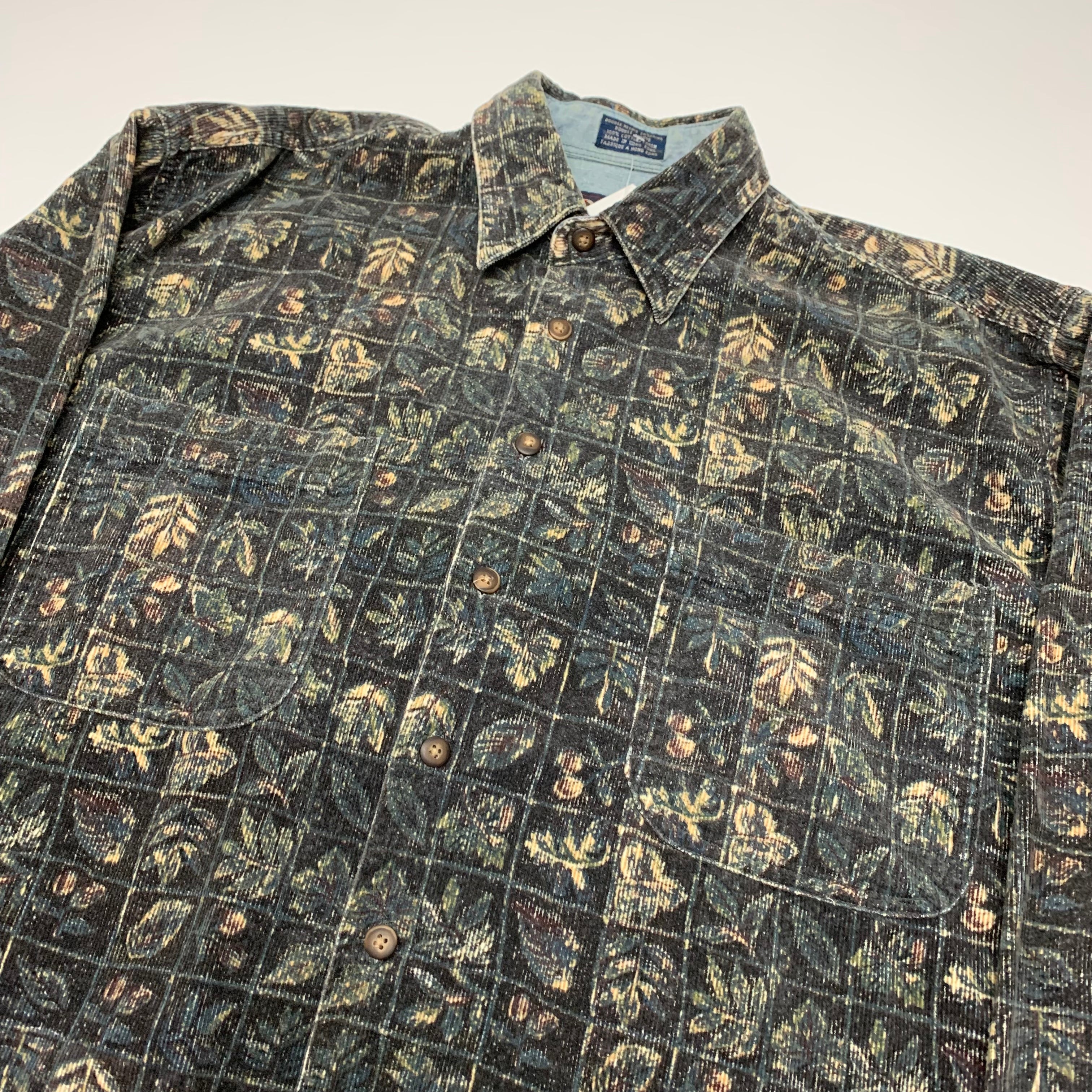 Vintage Nature Leaf Flannel M