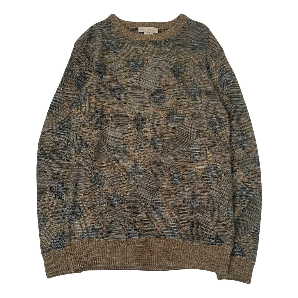 Retreat Diamond Pattern Knit Sweater S