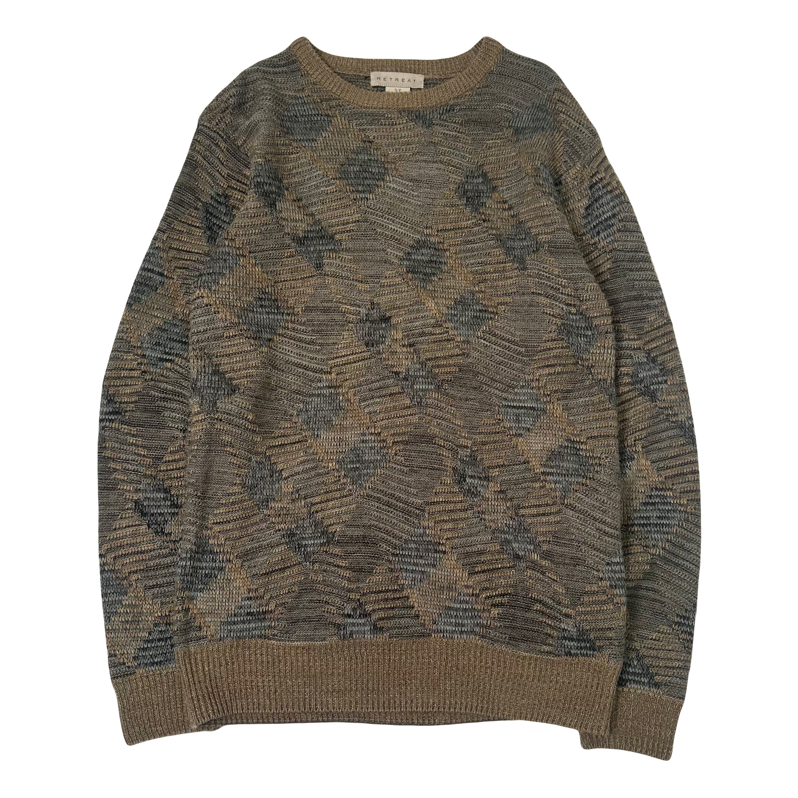 Retreat Diamond Pattern Knit Sweater S