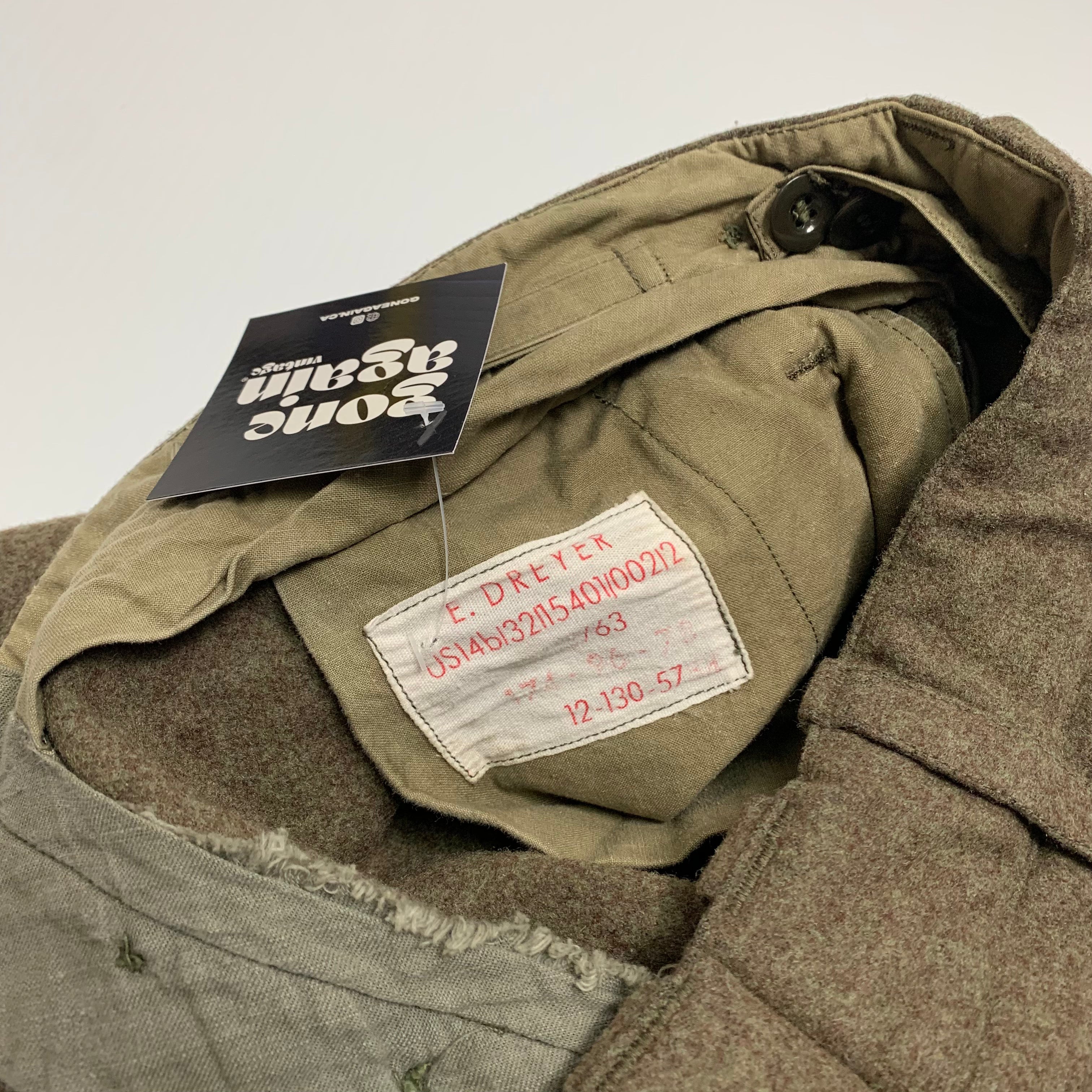 1963 Wool E. Dreyer Combat Trousers 36