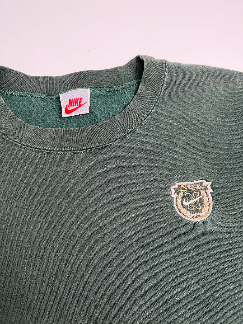 90s Nike Forest Green Crest Logo Crewneck L