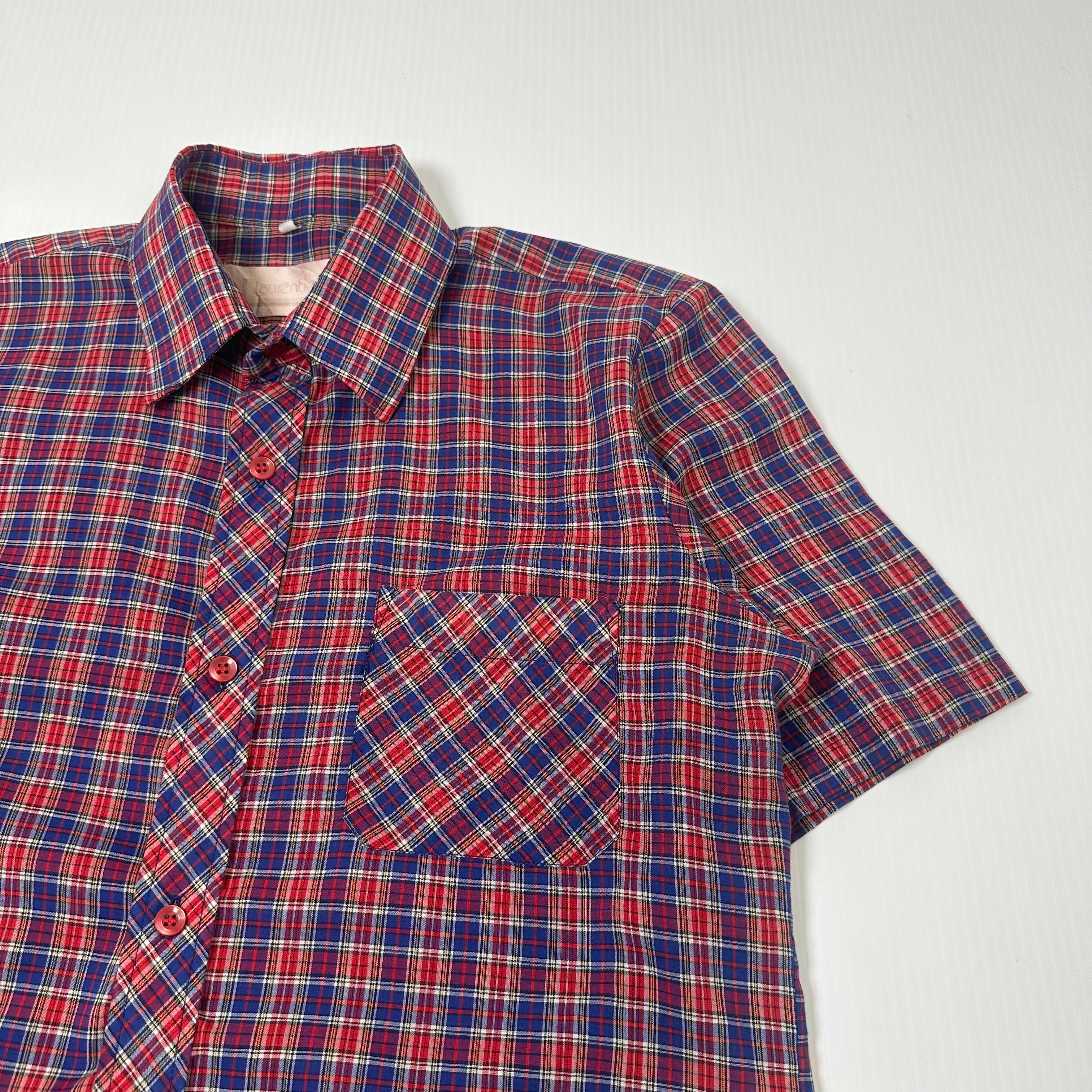 Vintage Laurentien Plaid Short Sleeve Button Up M
