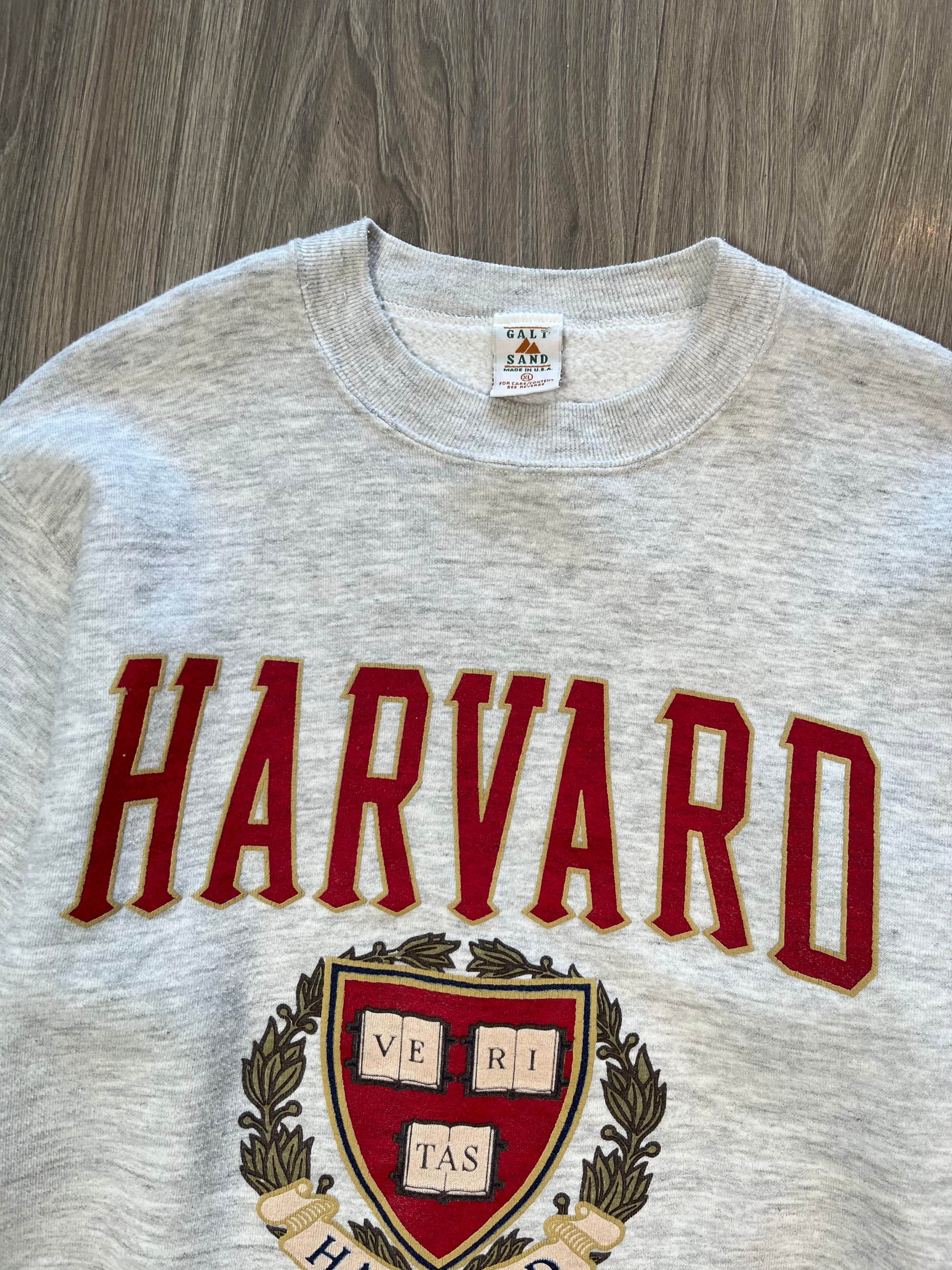 Vintage Harvard University Cropped Crewneck XL