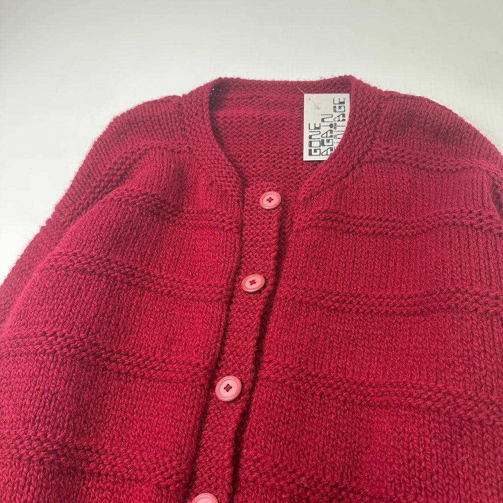 Vintage Crochet Knit Cardigan Sweater S