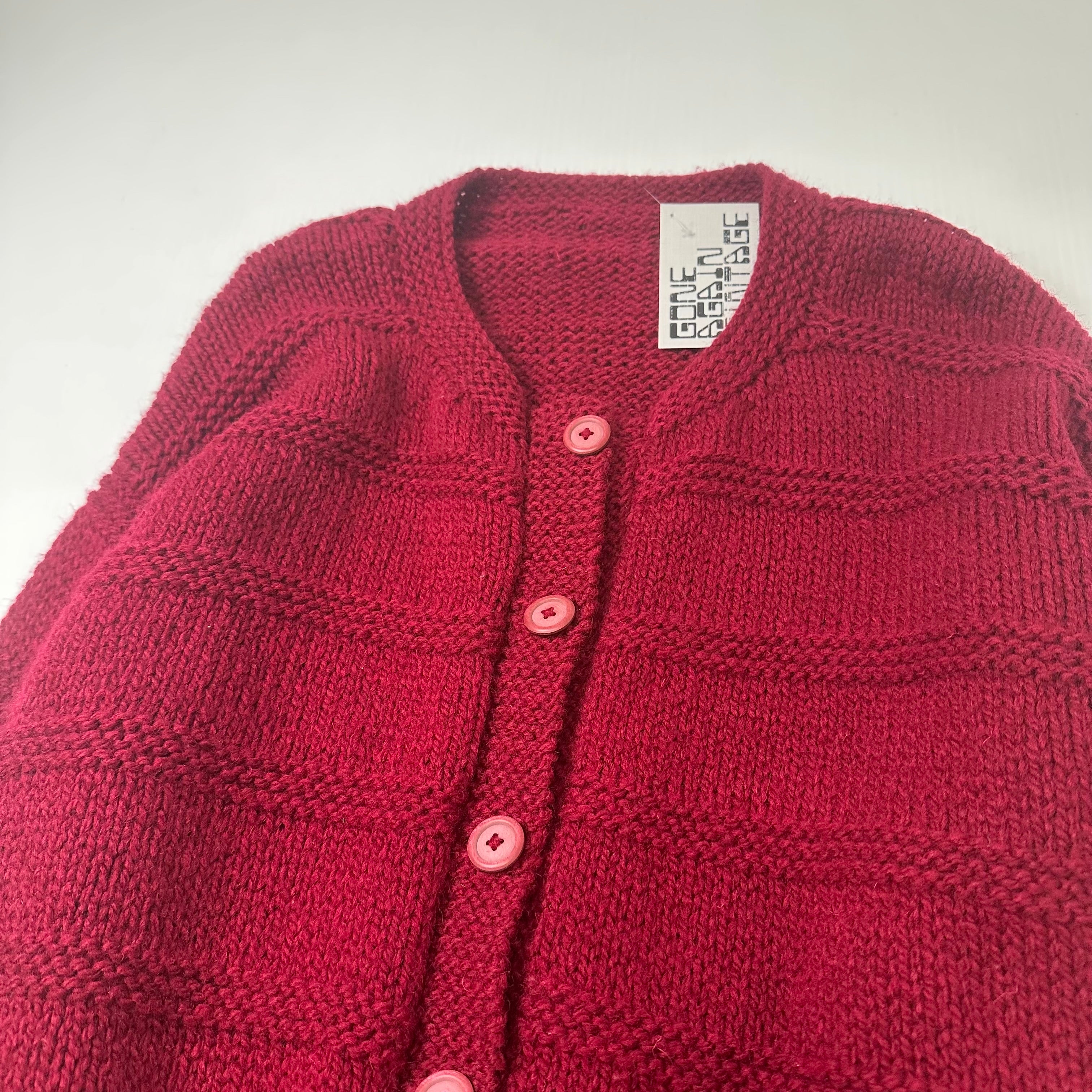 Vintage Crochet Knit Cardigan Sweater S