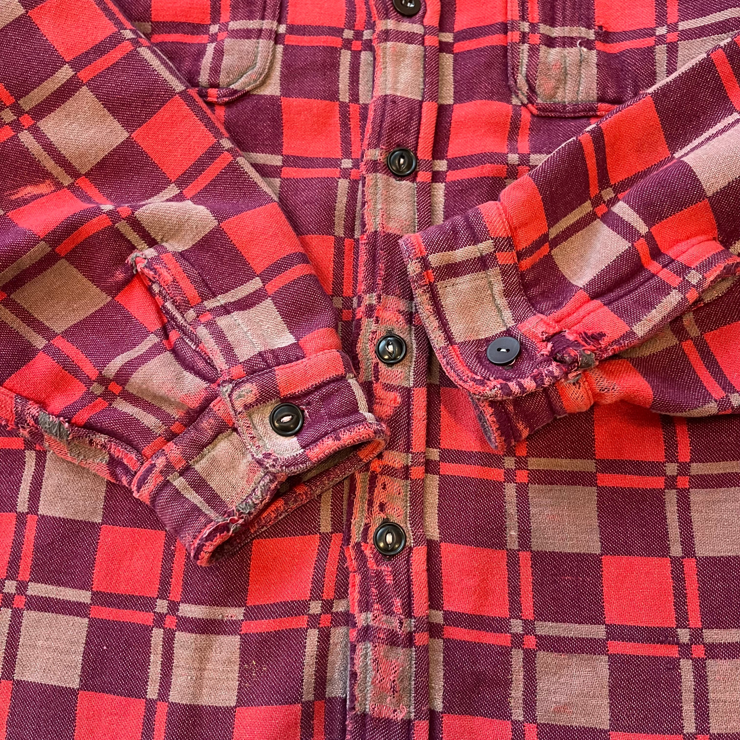 Vintage Champion Mackinaw Plaid Flannel Shirt L