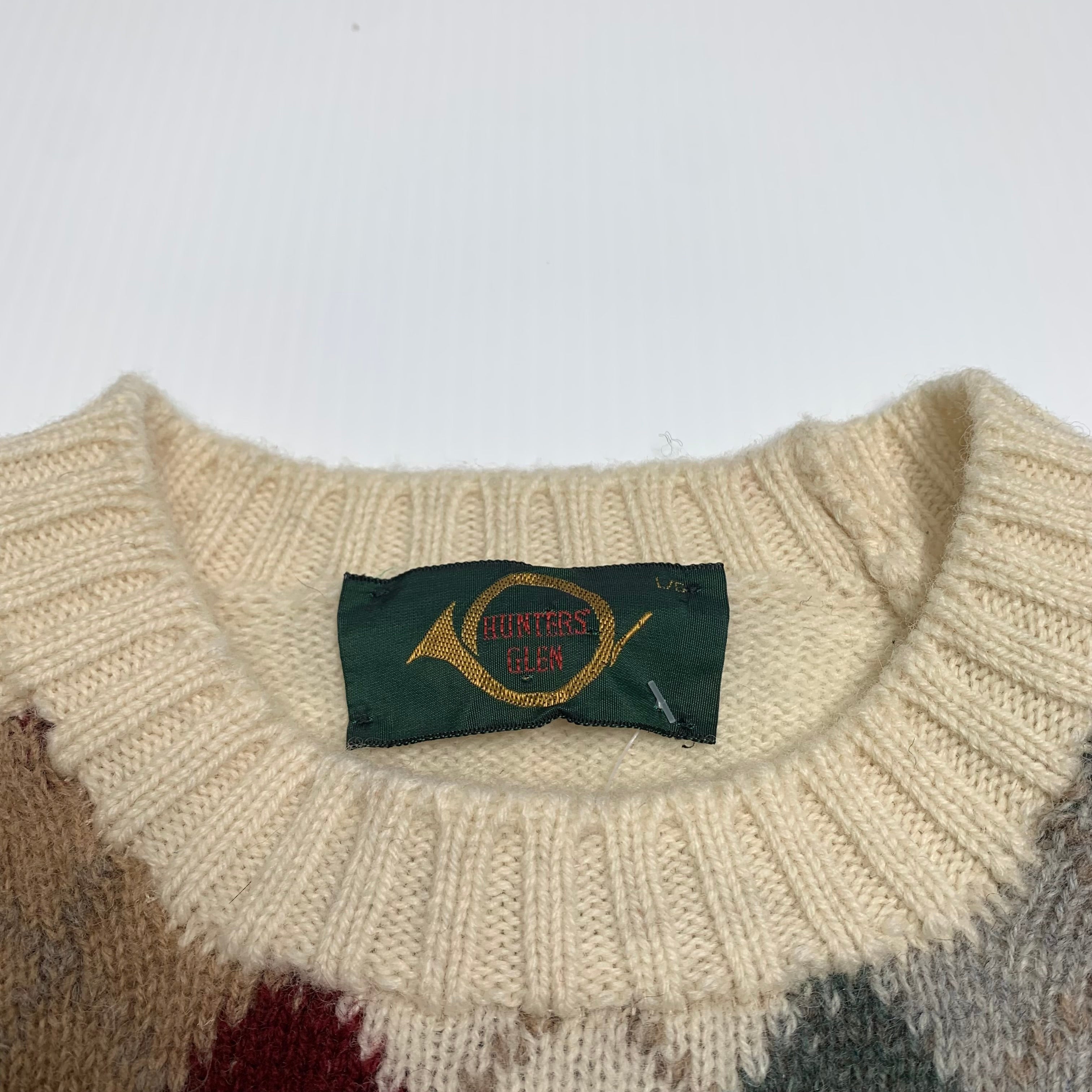 Argyle Hunters Glen Knit Sweater L