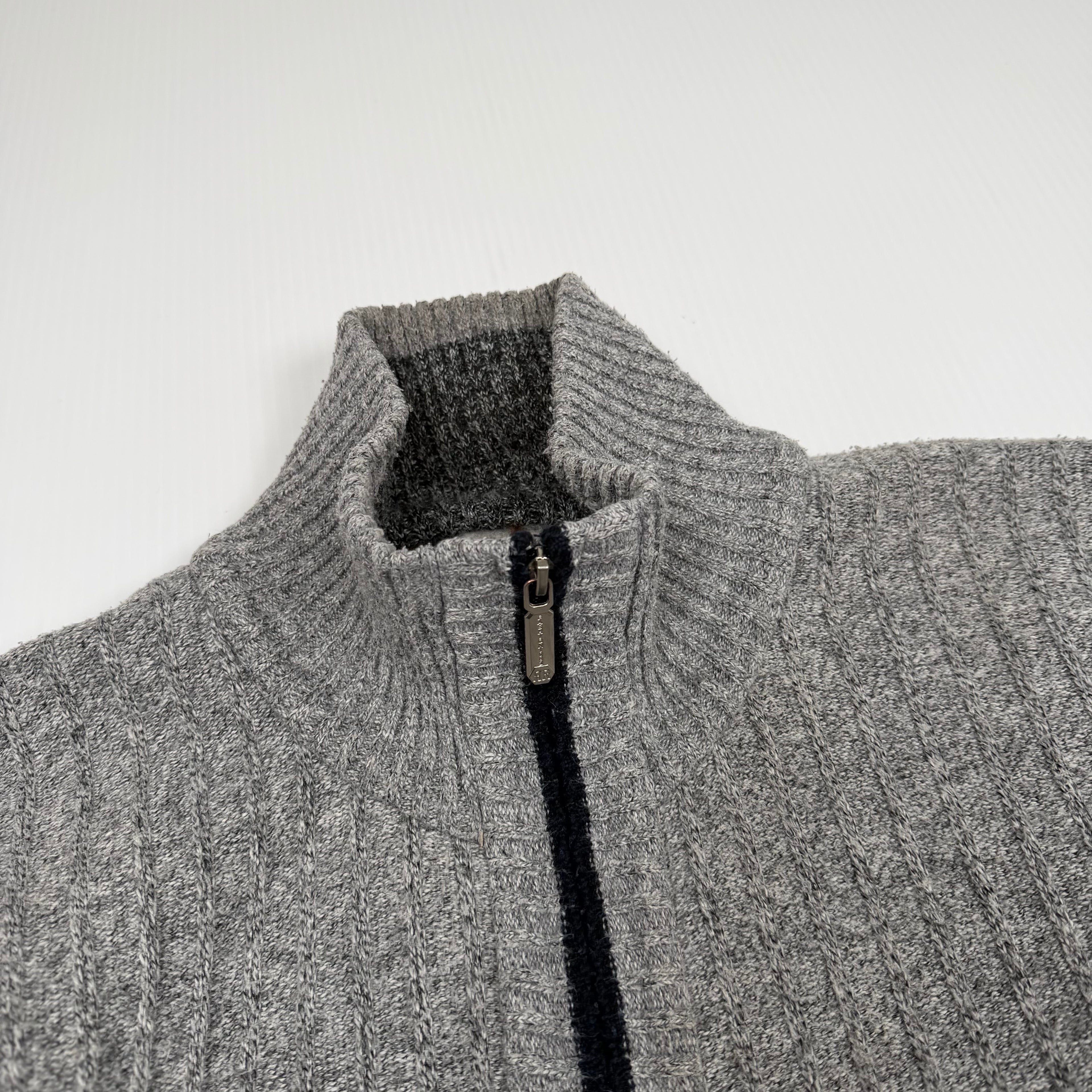 Sergio Louis Plaid Lined Full Zip Sweater L