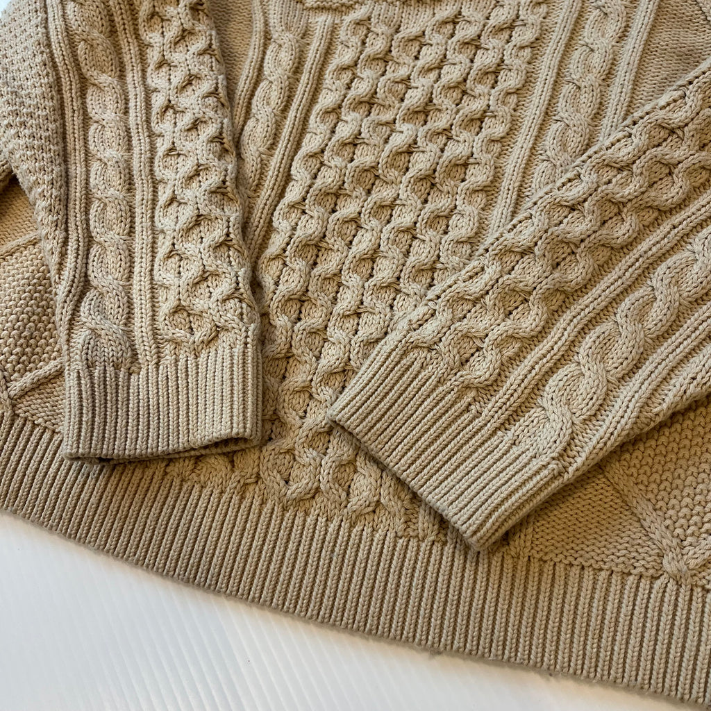 Nike Big Swoosh Cable Knit Sweater L