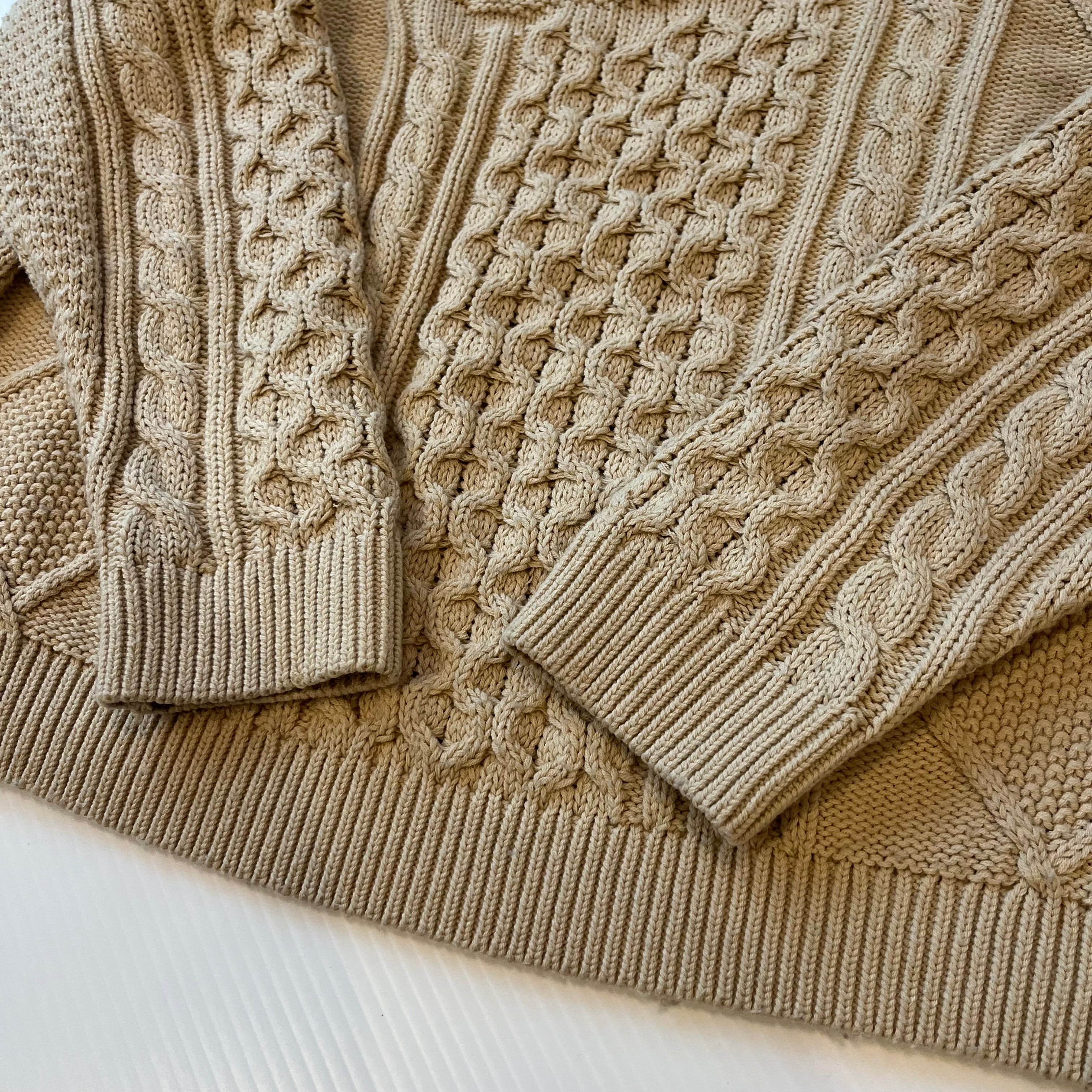 Nike Big Swoosh Cable Knit Sweater L