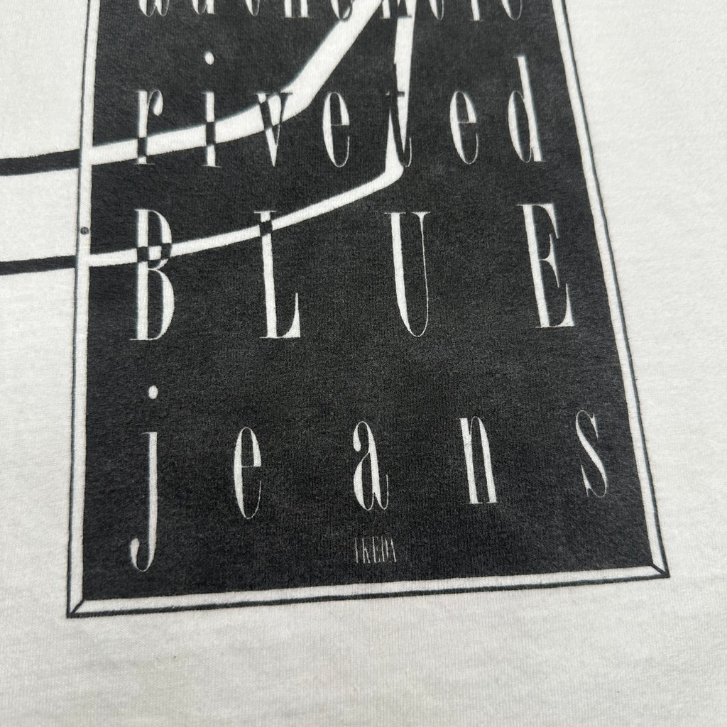 Vintage Ikeda Century Riveted Blue Jeans Graphic Tee XL