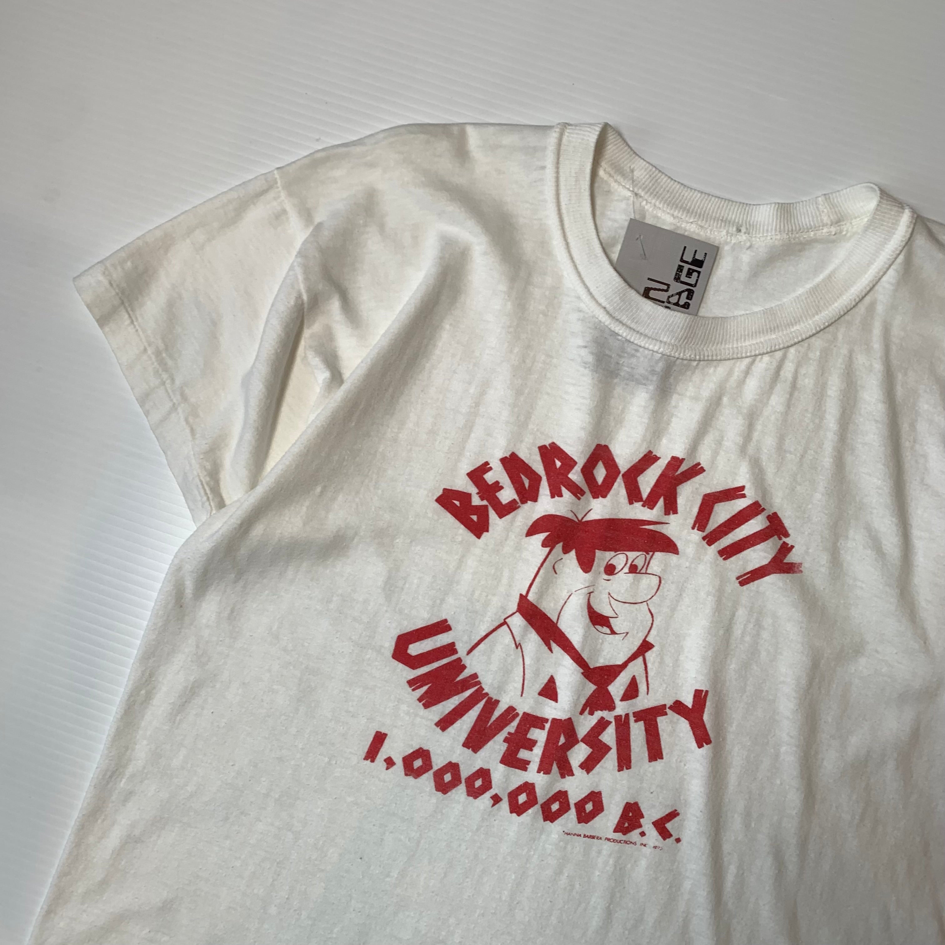 1970s Flintstones Bedrock City University Graphic Tee M