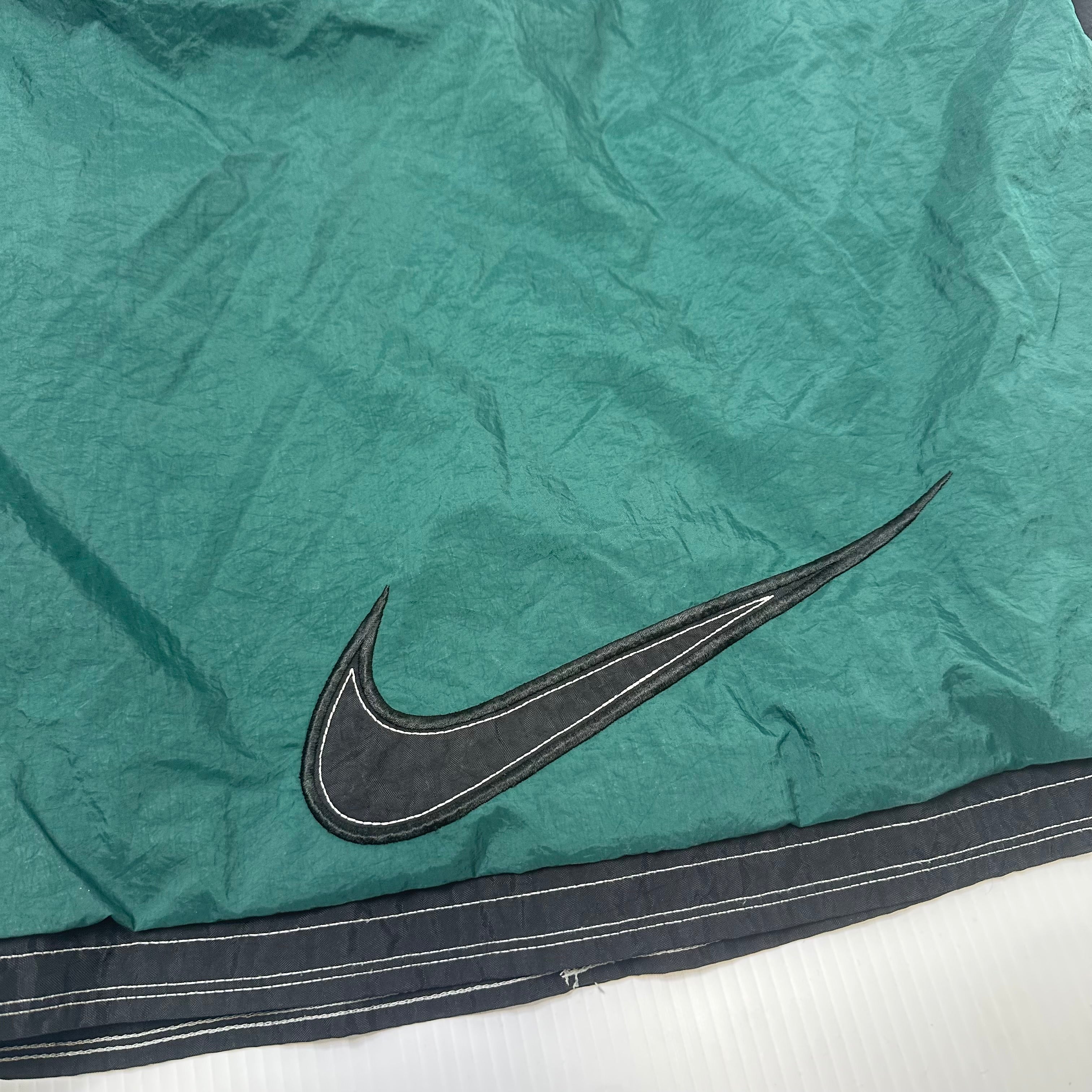 Vintage Nike Big Swoosh Button Up Windbreaker Jacket L