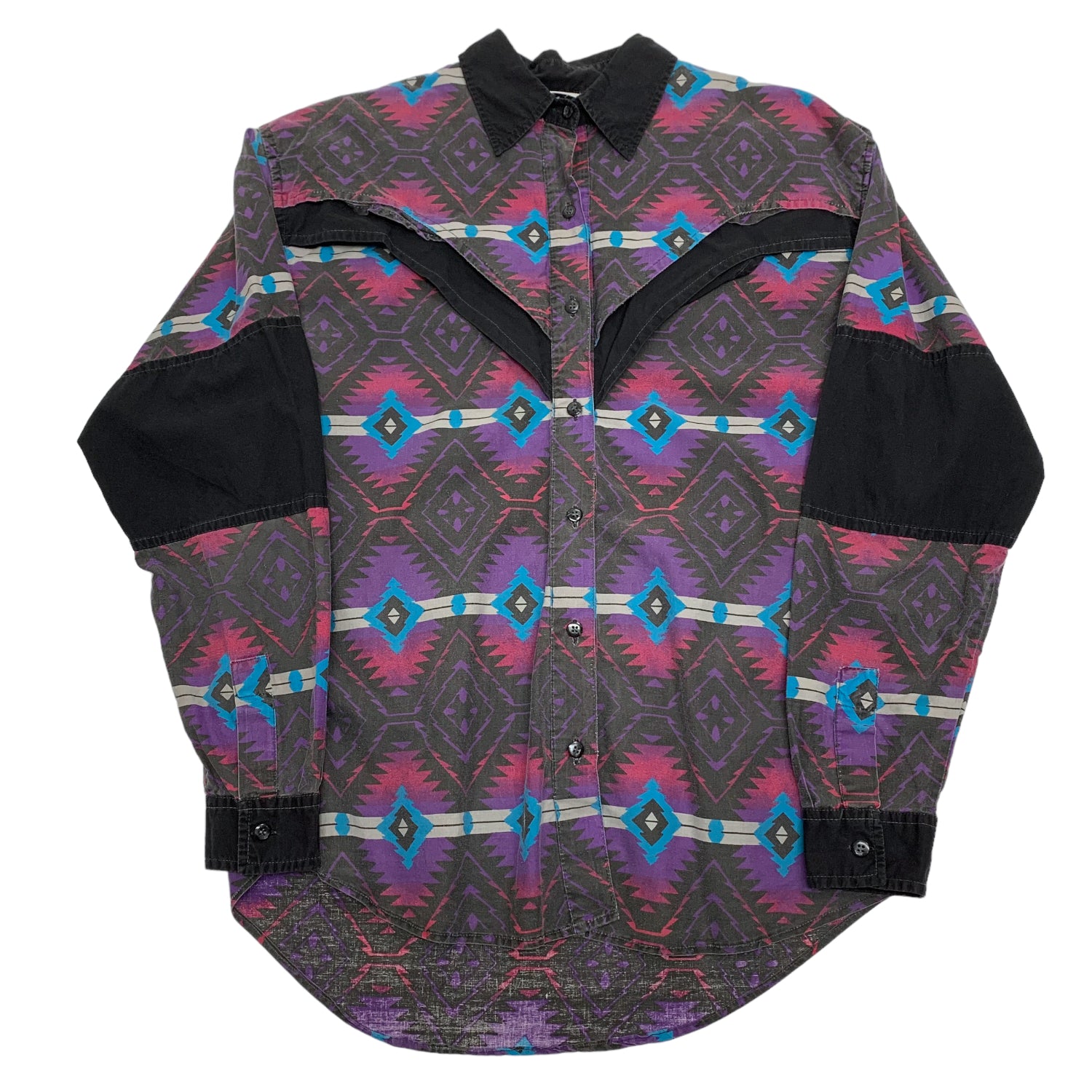 Vintage Adobe Rose Patterned Button-Up M