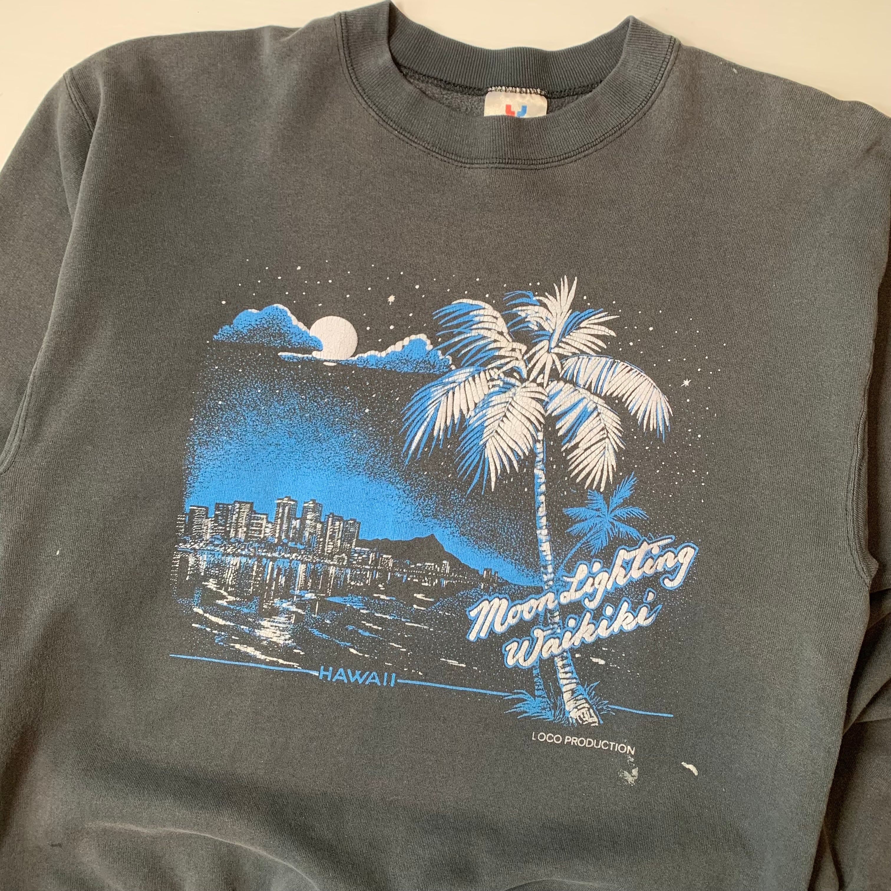 90s Distressed Moonlighting Waikiki Hawaii Crewneck XL