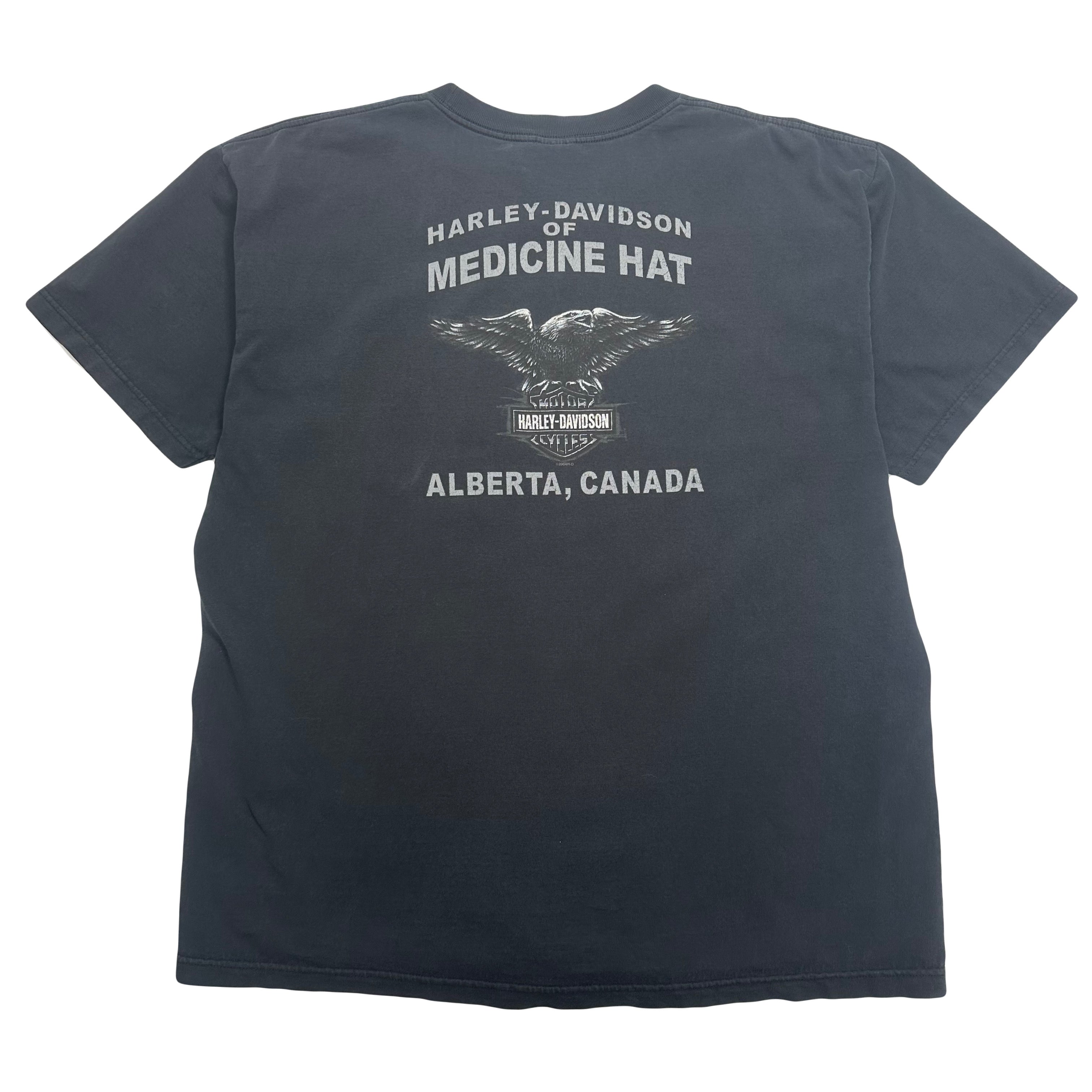 2004 Harley Davidson Medicine Hat Eagle Tee XXL