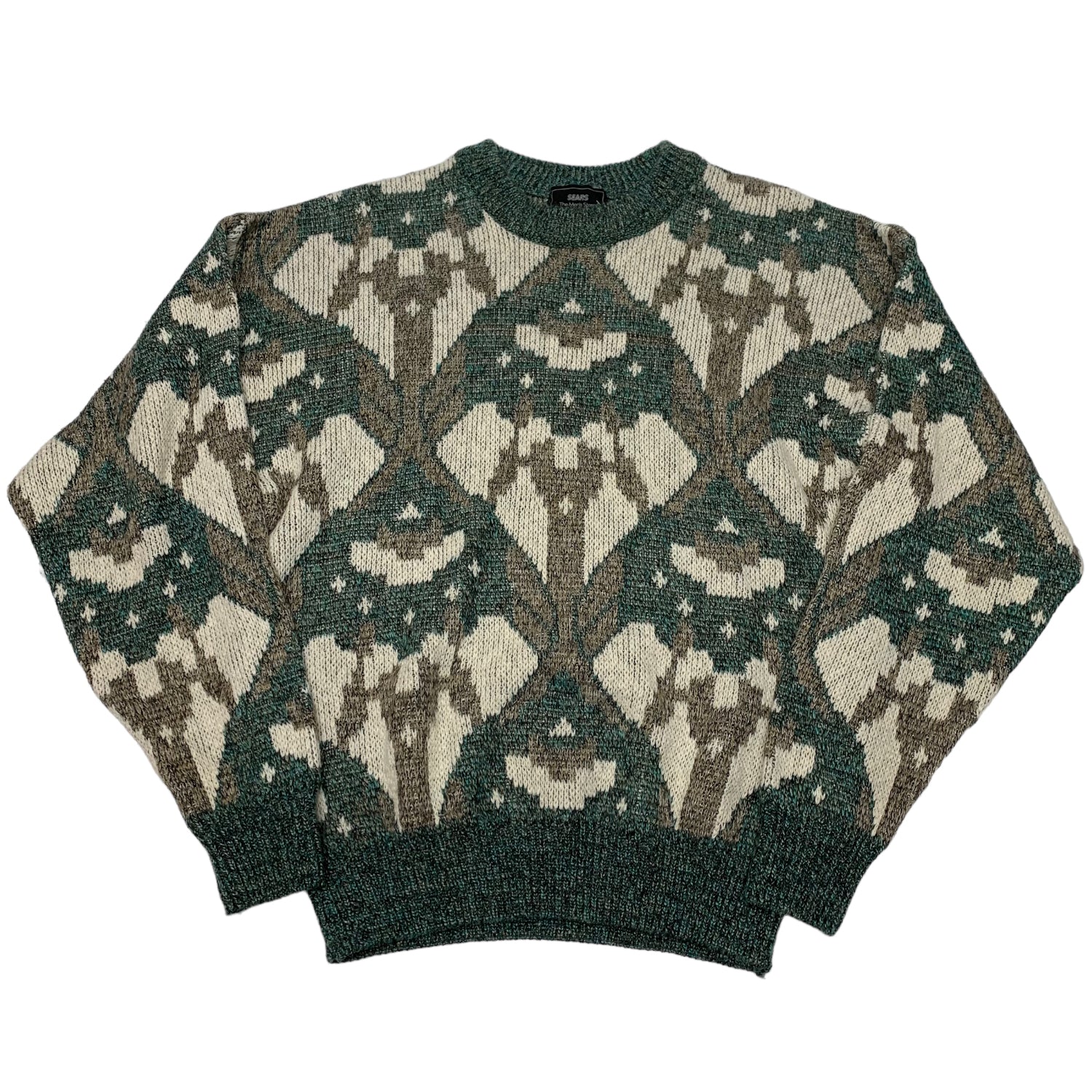Sears Patterned Knit Sweater L