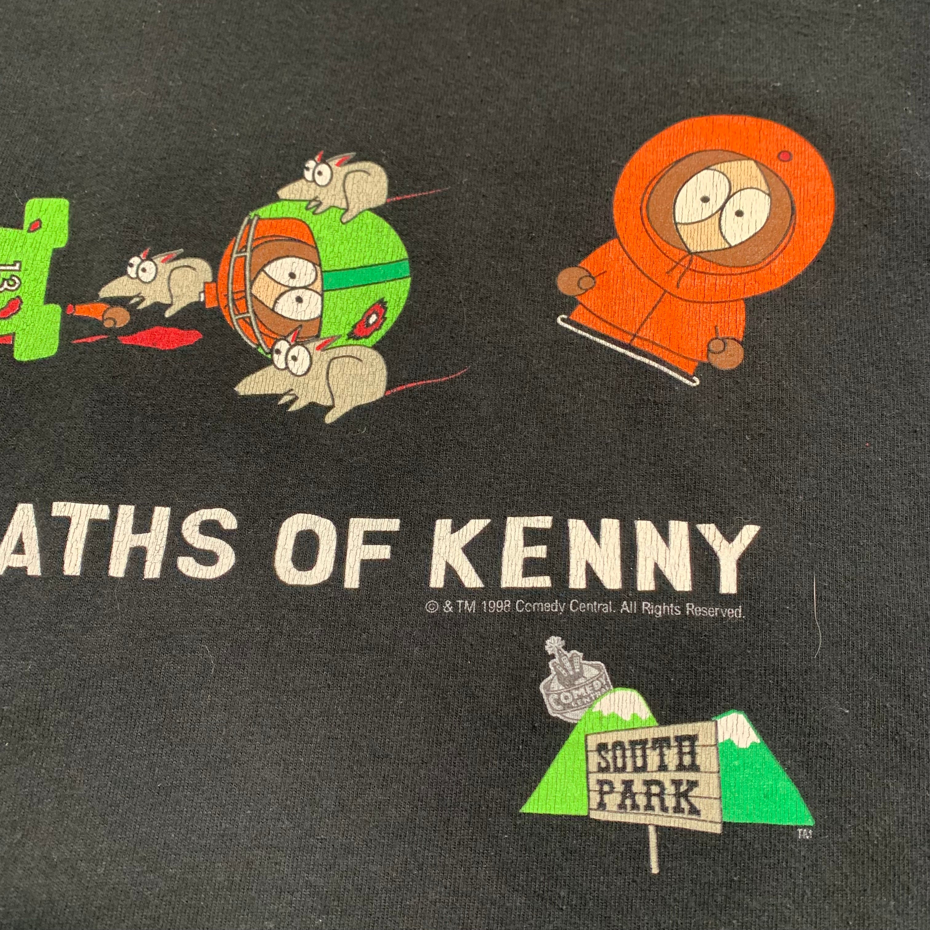 1998 South Park The Many Deaths Of Kenny Tee XL